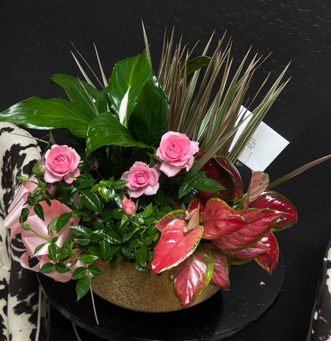 Florist Designed Blooming and Green Plants in a Basket - Can't decide on which plant to send? Let the florist design something special using their most beautiful blooming and green plants in a basket. The combination will make a lovely presentation appropriate for any occasion! Shown in Premium Size 