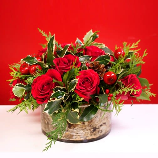 Christmas Roses - Beautiful Centerpiece with Ecuadorian Roses