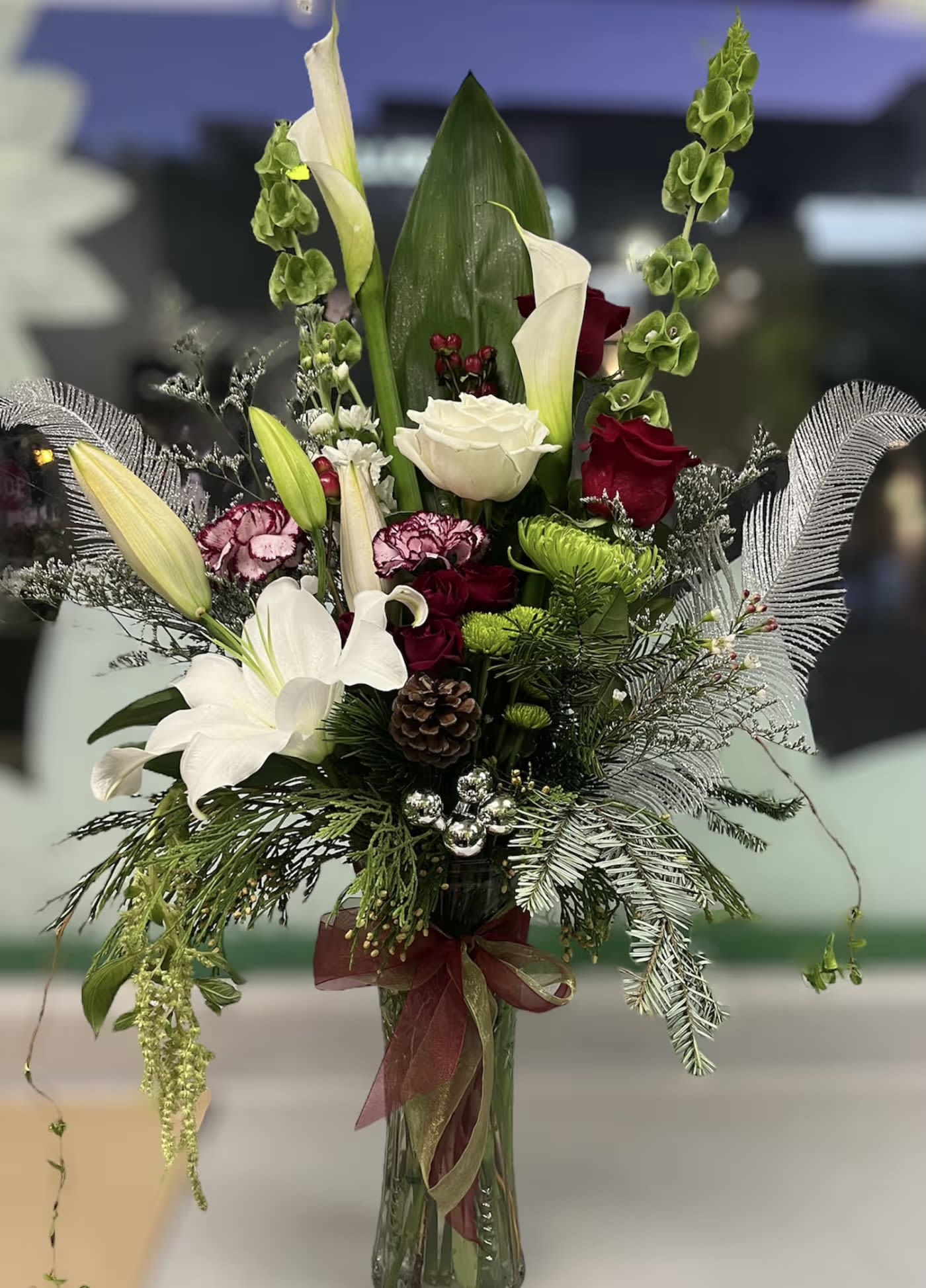 Glistening Holiday Blooms - A touch of sparkle to your holiday season with our glistening holiday blooms!