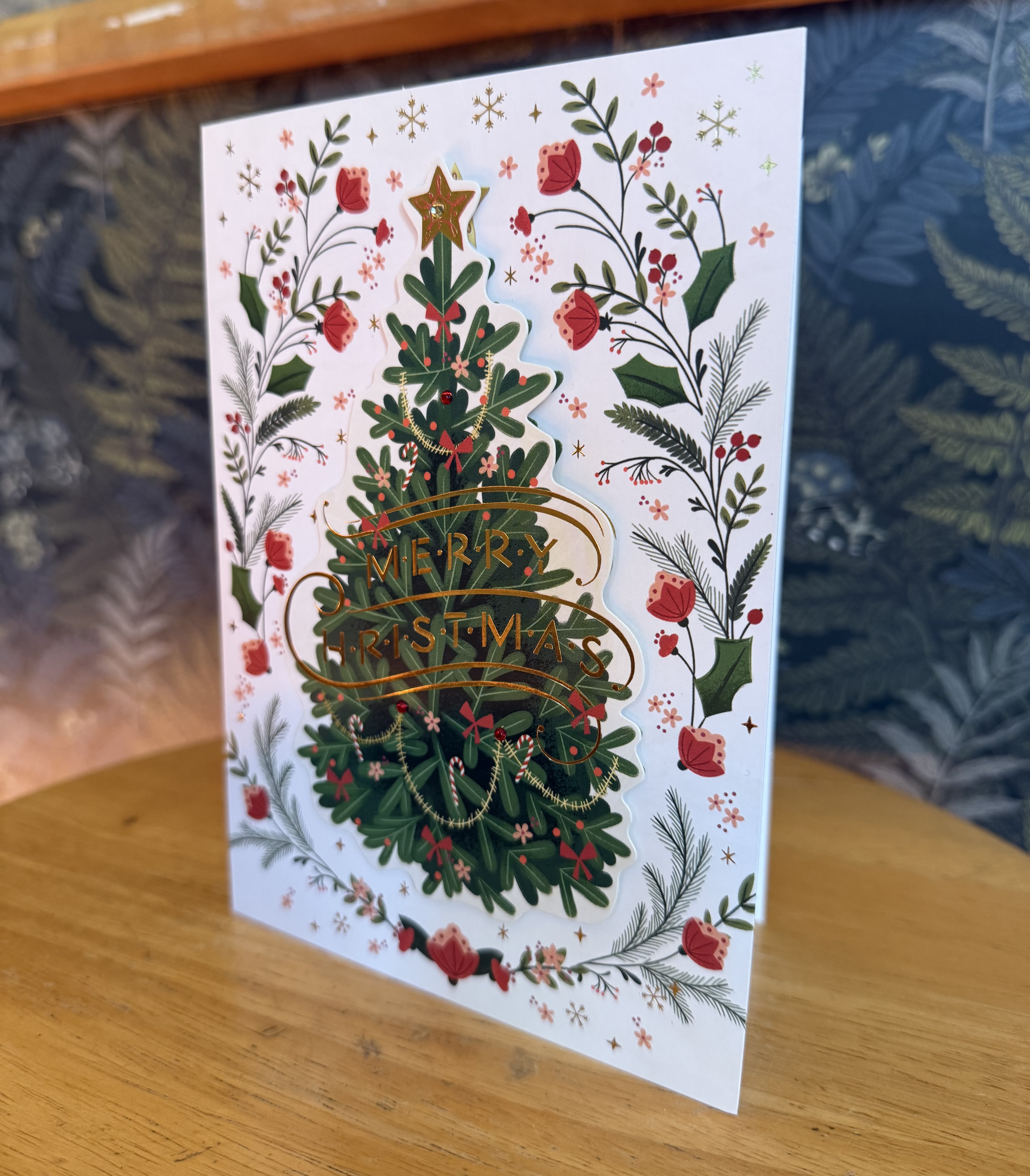 Medium Holiday Card #2 - Greeting card perfect for the holidays.   Outside: &quot;Merry Christmas&quot; Inside: &quot;And A Happy New Year&quot;  Size: 7&quot; H x 5&quot; W