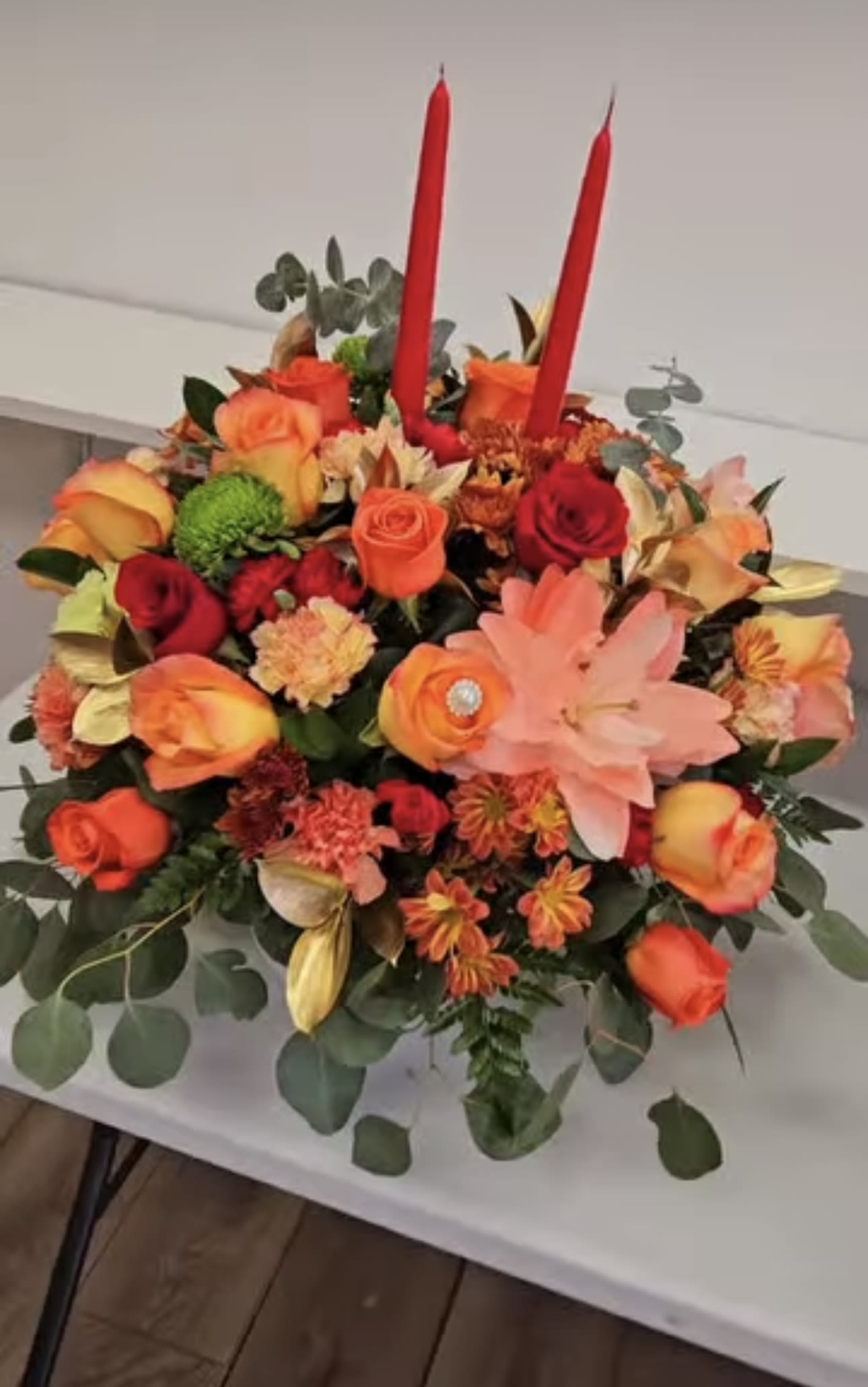 THANKFUL CENTERPIECE - CENTERPIECE WITH 2 CANDLE PERFECT FOR SPECIAL THANKSGUIVING