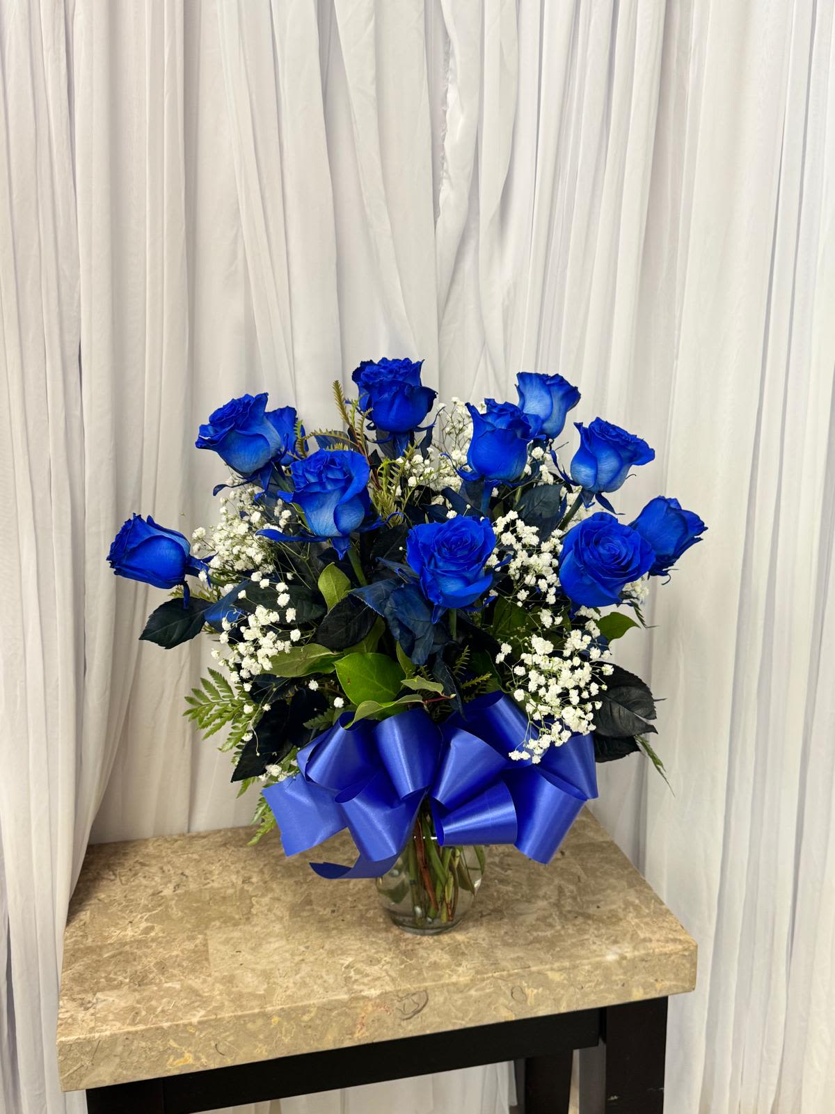 Blue roses in vase  - 12 Blue roses in vase 