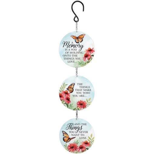 "A memory" trio spinner - UV Printed on both sides with aluminum construction these spinner chains move with the wind