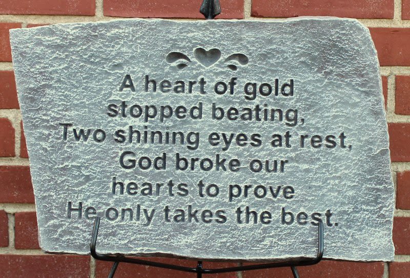 Heart Of Gold Plaque - Largest Dimension	 18