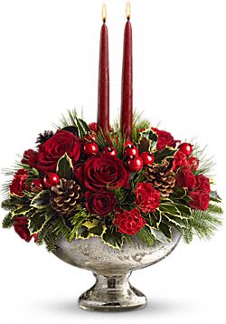 Silver Christmas - a silver vase fill with Christmas decorations 