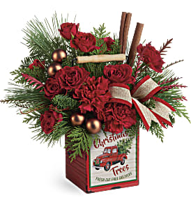 Merry Vintage Christmas - This trendy handled tin bucket carries just the right amount of festive cheer!