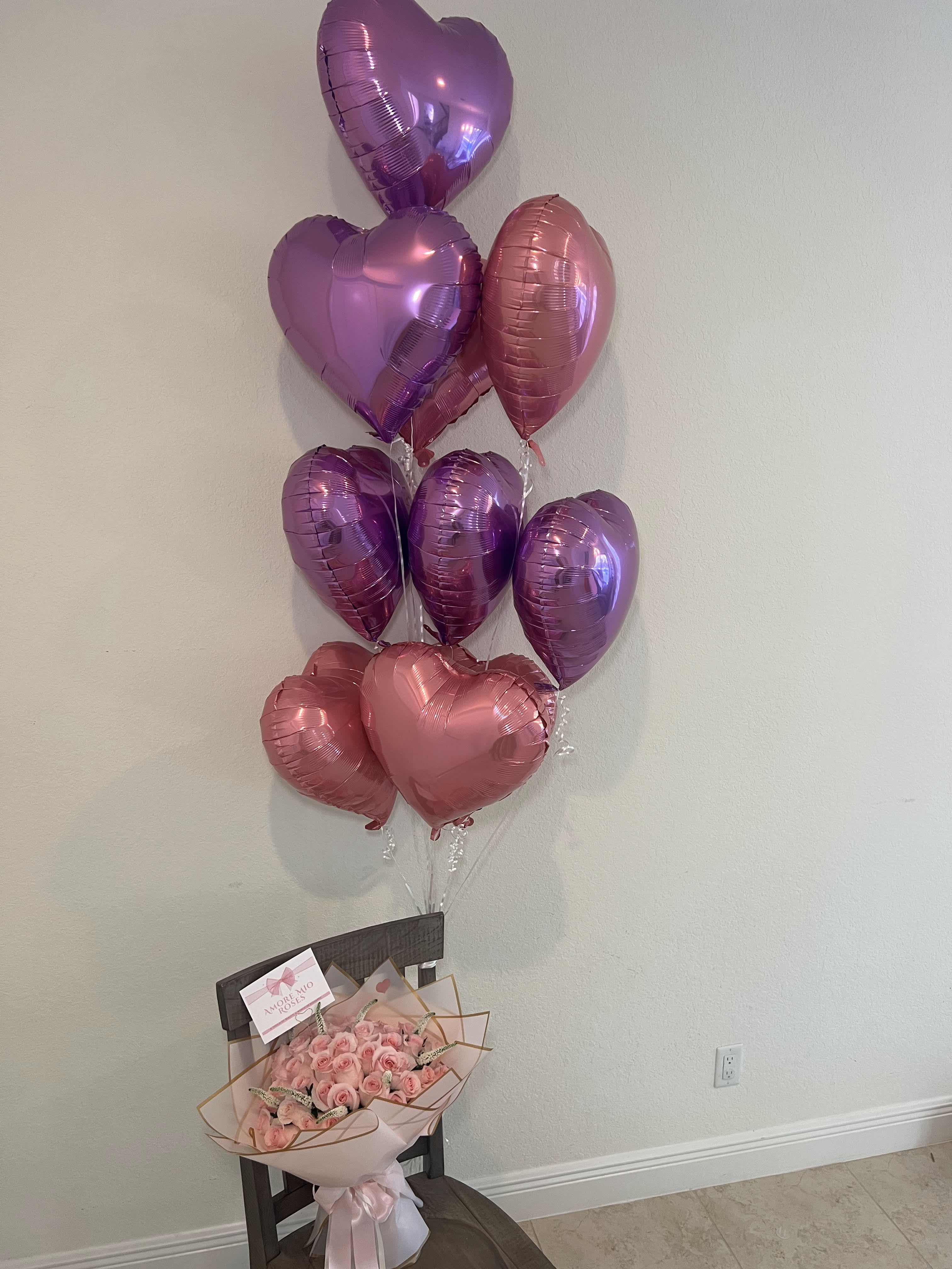Heart Balloon - Heart shape balloon! Perfect way to upgrade any floral gift.  Colors options: Red, pink, purple.  Please add your preferred balloon color to the order’s notes.