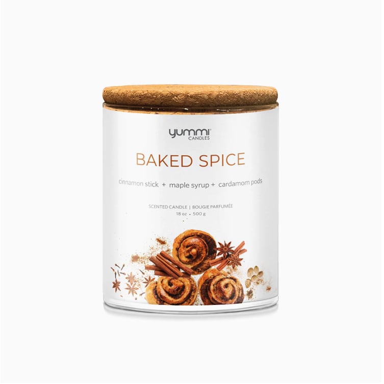 Baked Spice Scented Jar Candle - 18oz Baked Spice Scented Jar Candle: Introducing our exclusive 18 ounce Scented Jar Candle made with a blend of waxes containing sustainable plant-based wax using high-quality candle fragrances that are made with essential oils. Wicks used are 100% cotton core. Indulge in captivating fragrances while the contemporary jar adds just the right amount of style to any decor. Scented Candle Made in Canada and Glass Jar made in the USA. Please note always trim wick to 1/4 inch and keep out drafts for optimal burn performance. This scented jar candle is extra-long and clean burns over 70 hours.