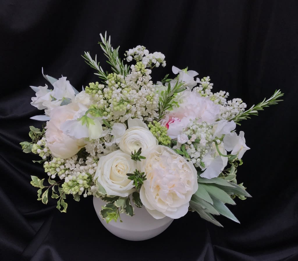 My nest - pure white flowers, lilac, peonies