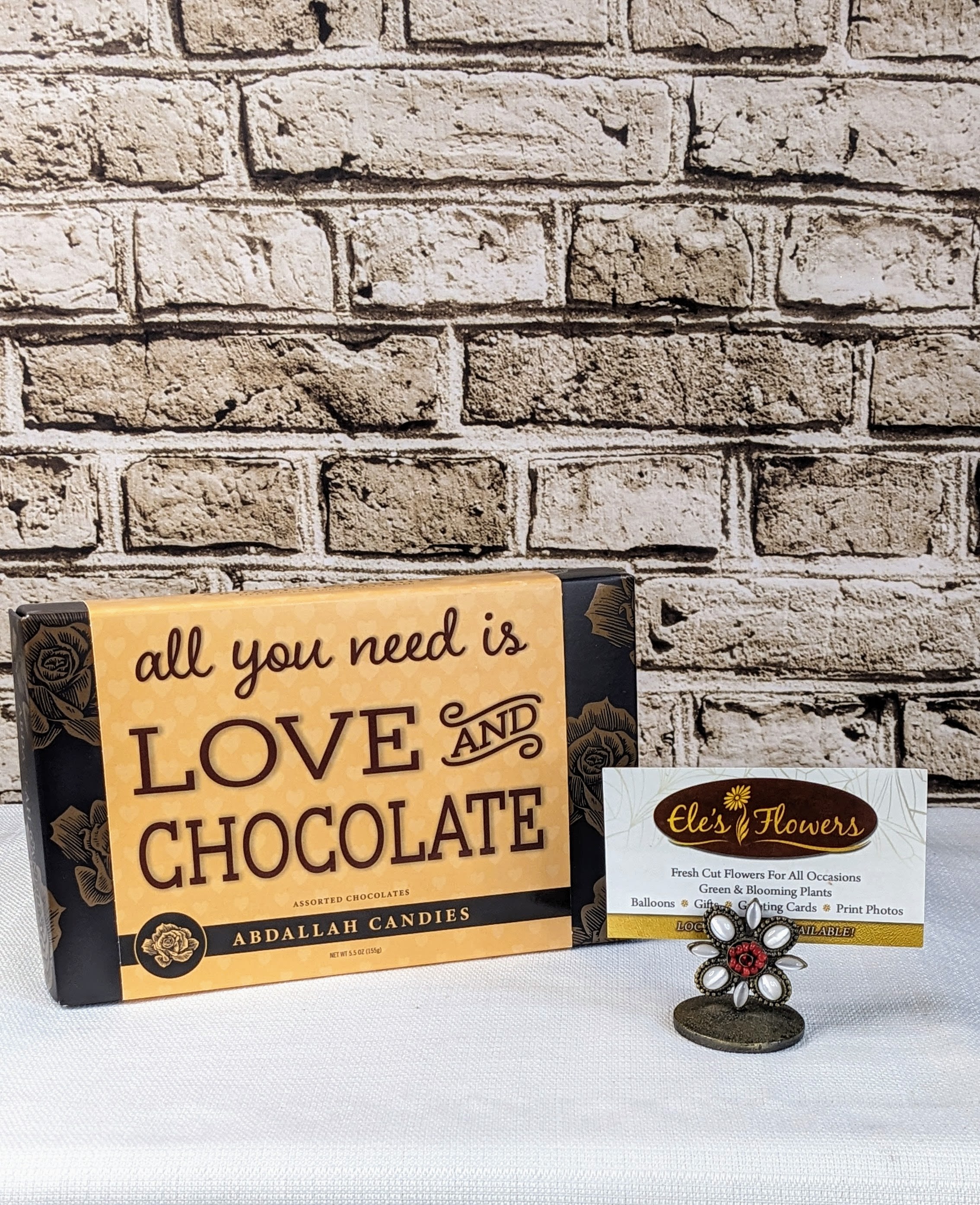 Assorted Chocolates Mix - "All you need is Love &amp; Chocolate"  - Assorted mix includes a variety of Abdallah's most popular milk and dark chocolates - Sea Salt Caramels, Raspberry Cream, Pecan Caramels, Butter Almond Toffee and Double Dark Fudge. 5.5oz box with a "All you need is LOVE and CHOCOLATE" sleeve. 