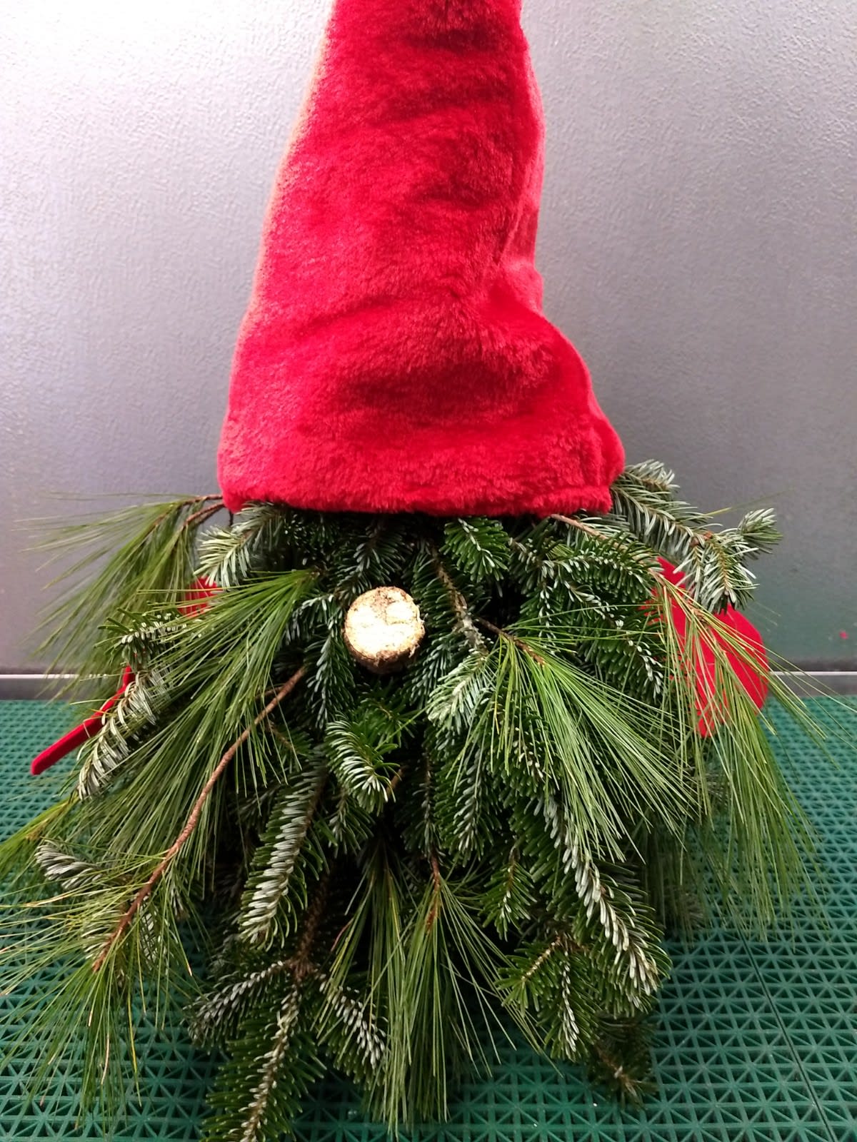 i'll be gnome for Christmas  -  Oh, there's gnome place like gnome for the holidays 'Cause gnome matter how far away you roam When you pine for the sunshine of a friendly gaze For the holidays you can't beat gnome sweet gnome  i'll be gnome for Christmas  Table top design is approximately 20 to 24 inches (from the base to the tip of the hat)  outdoor Gnome measures approximately 37 inches tall and is $65.00 