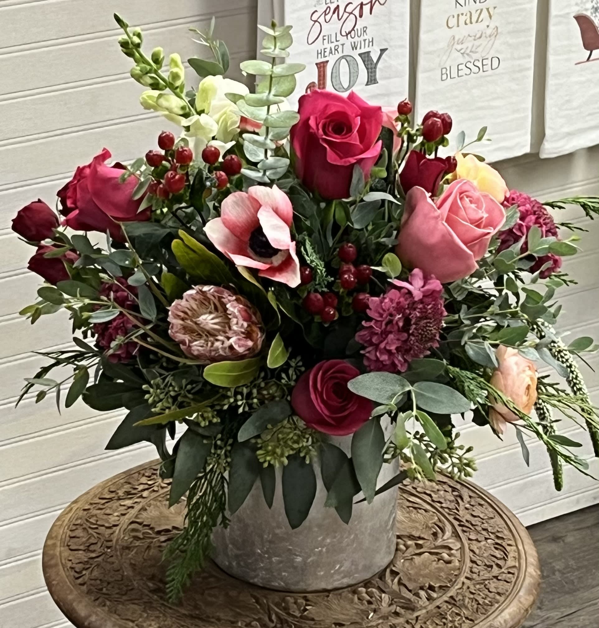 The Christine - Absolutely Stunning. This arrangement features so many high-end flowers- too many to list!