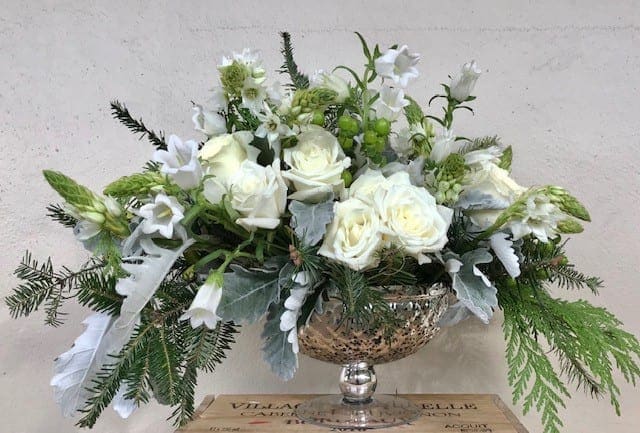 Night Symphony - White Roses , white campanula ,green