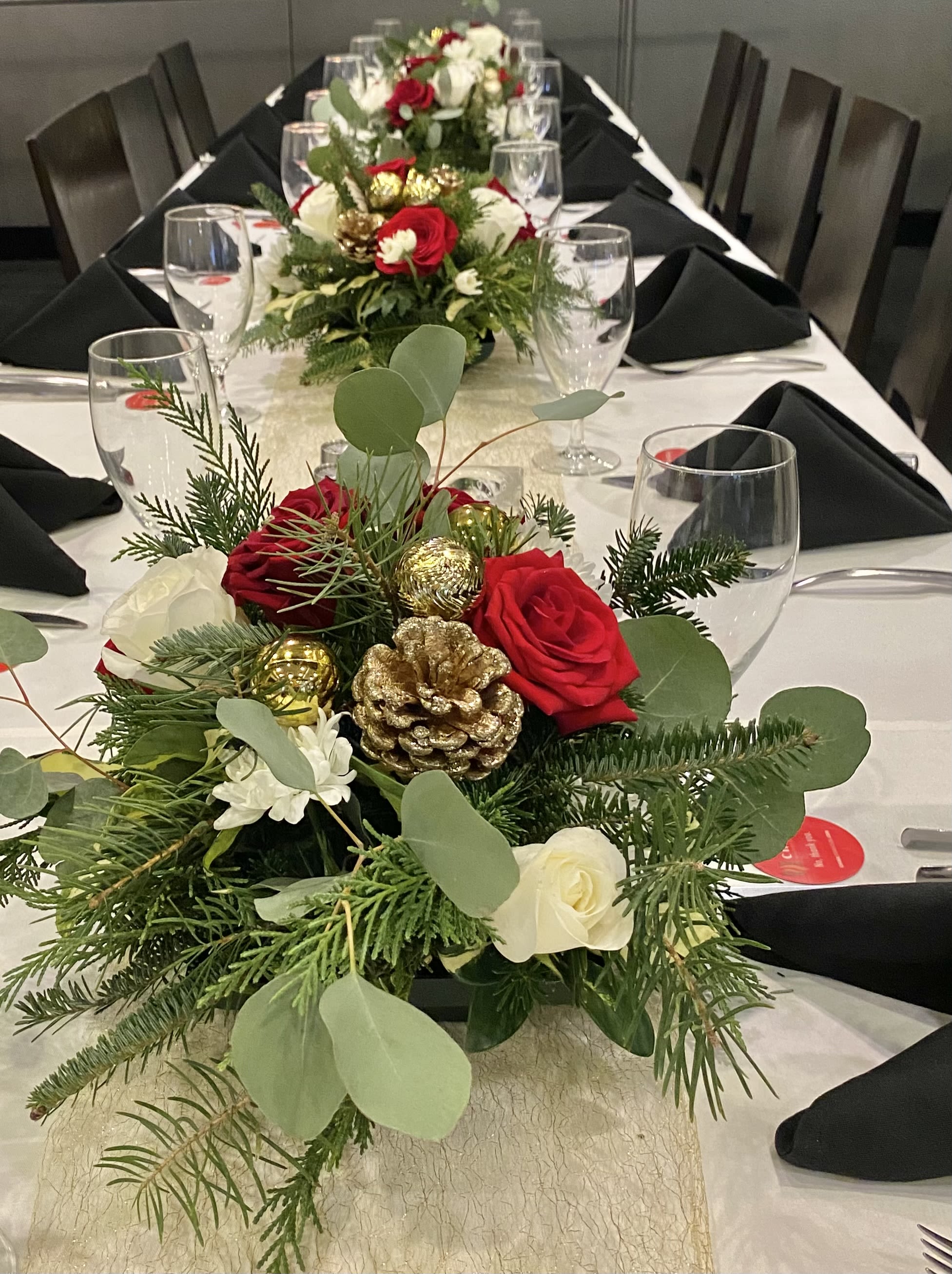 Centerpiece for Chima Steakhouse  - Christmas theme 