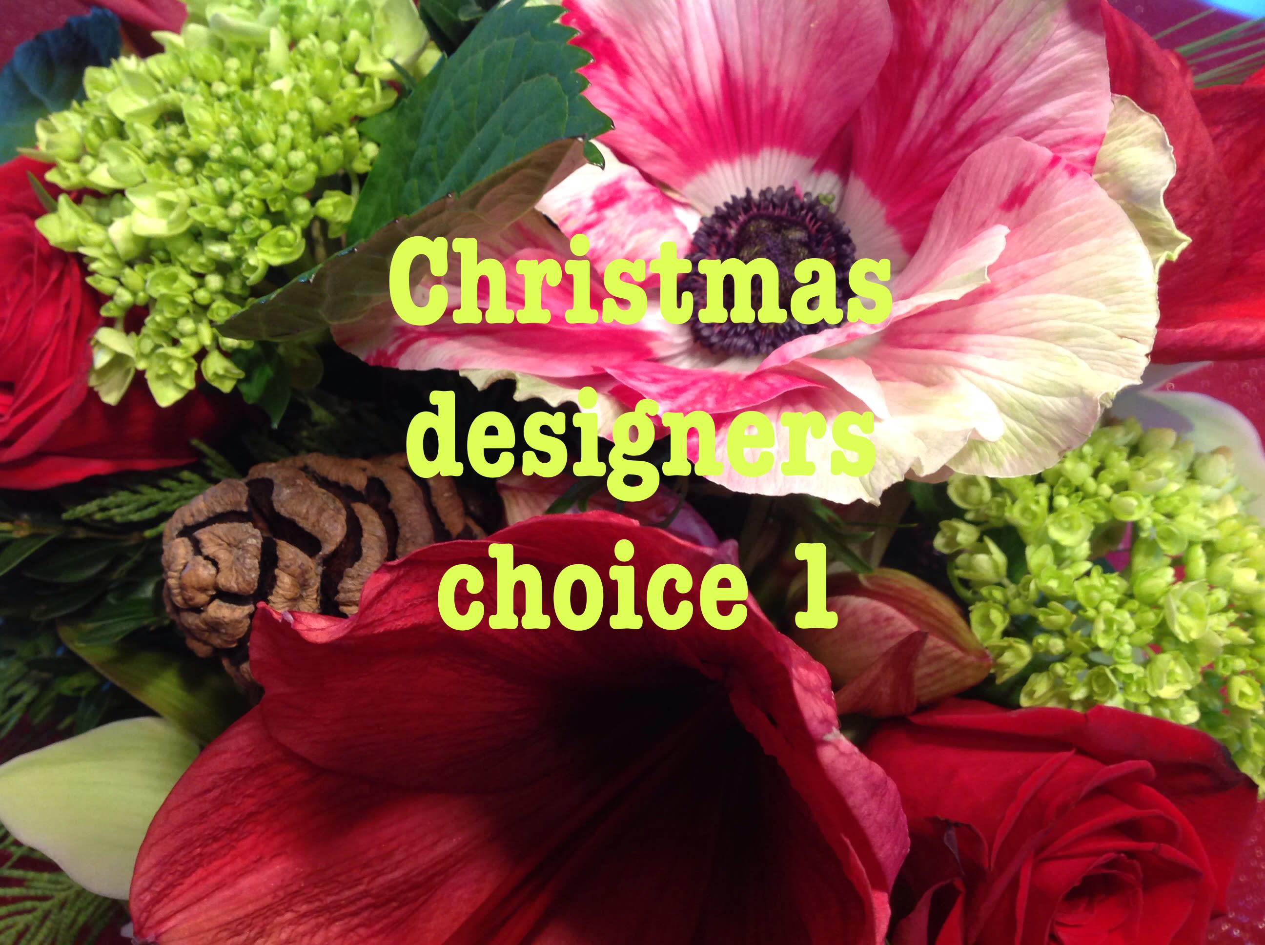 Christmas Designers Choice 1 - Let our talented designers create the perfect holiday sentiment This will be a Bouquet of Loose Flowers -NO VASE You may request some specifics in the special instruction box 