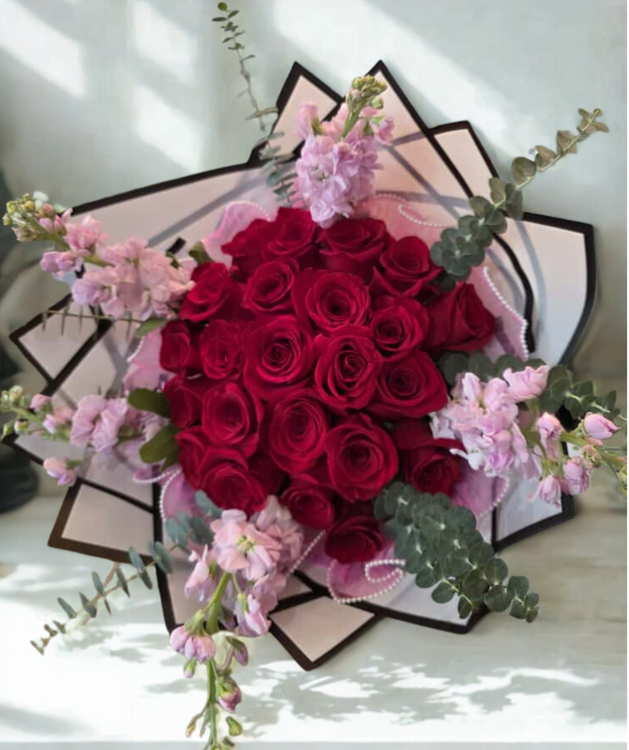 BUCHON 24 RED ROSES - BUCHON BOUQUET 24 RED ROSES 