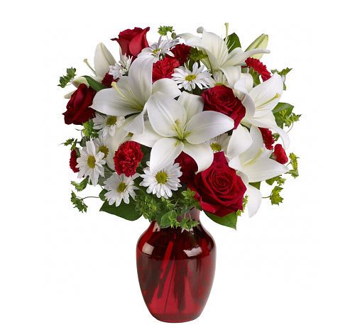 Be My Love Bouquet - Valentine’s Day is about the purity of love, and when you send this captivating bouquet to someone special, you’ll be showing them how much you care. With red roses for love, and white blooms for purity, it’s a heavenly floral gift for the loveliest holiday of the year.