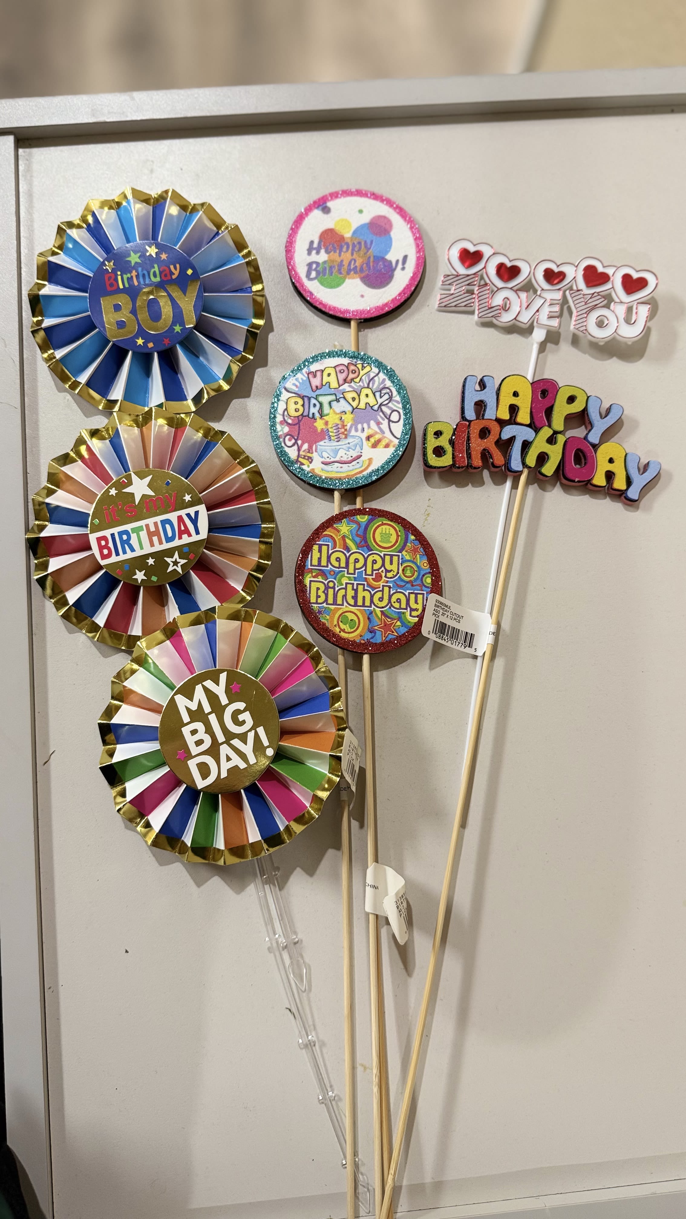 Celebrations Stick Toppers  - Add a fun and festive touch to your arrangements with a colorful topper. Perfect for bouquets, gift ,baskets, centerpieces, and celebrations.