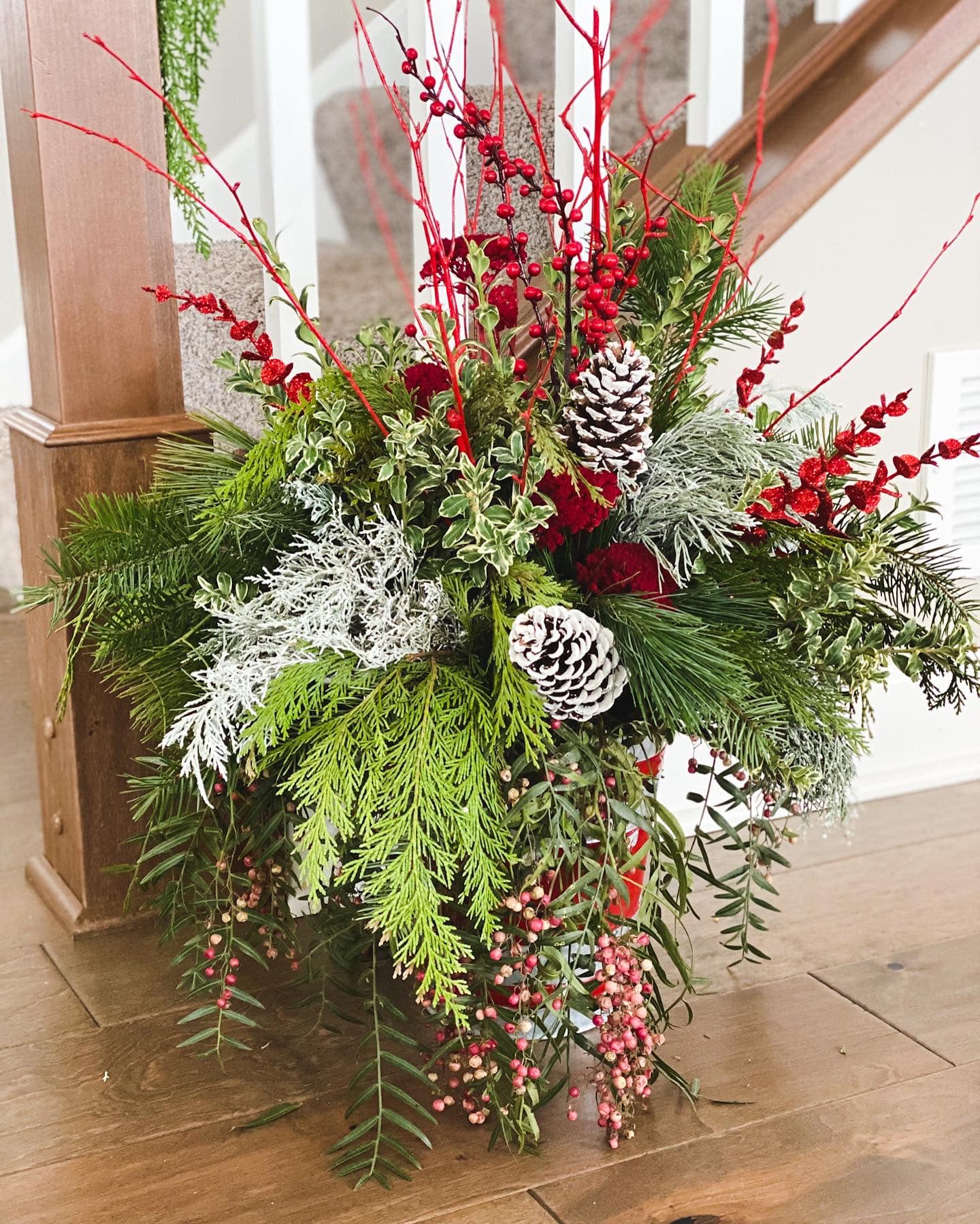 Indoor Winter Joy - indoor planter with fresh evergreens