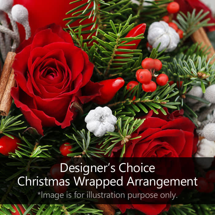 Designers Choice Christmas Wrapped Bouquet  - Christmas wrapped bouquet specially designed for you! Feel free to leave any requests in the note box. 