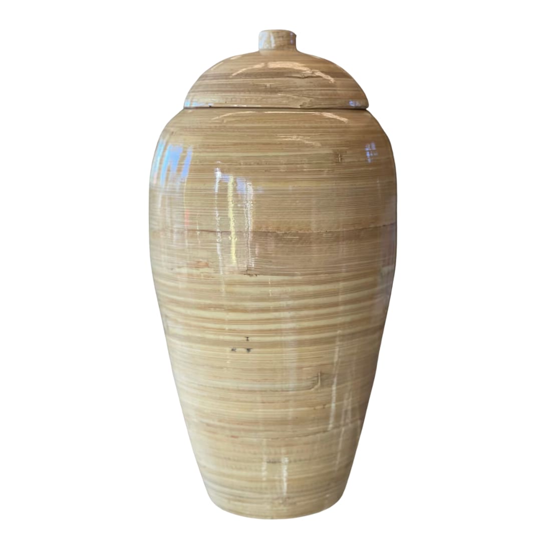 Wooden Bamboo Cremation Urn - Blonde - Wooden Bamboo Cremation Urn
