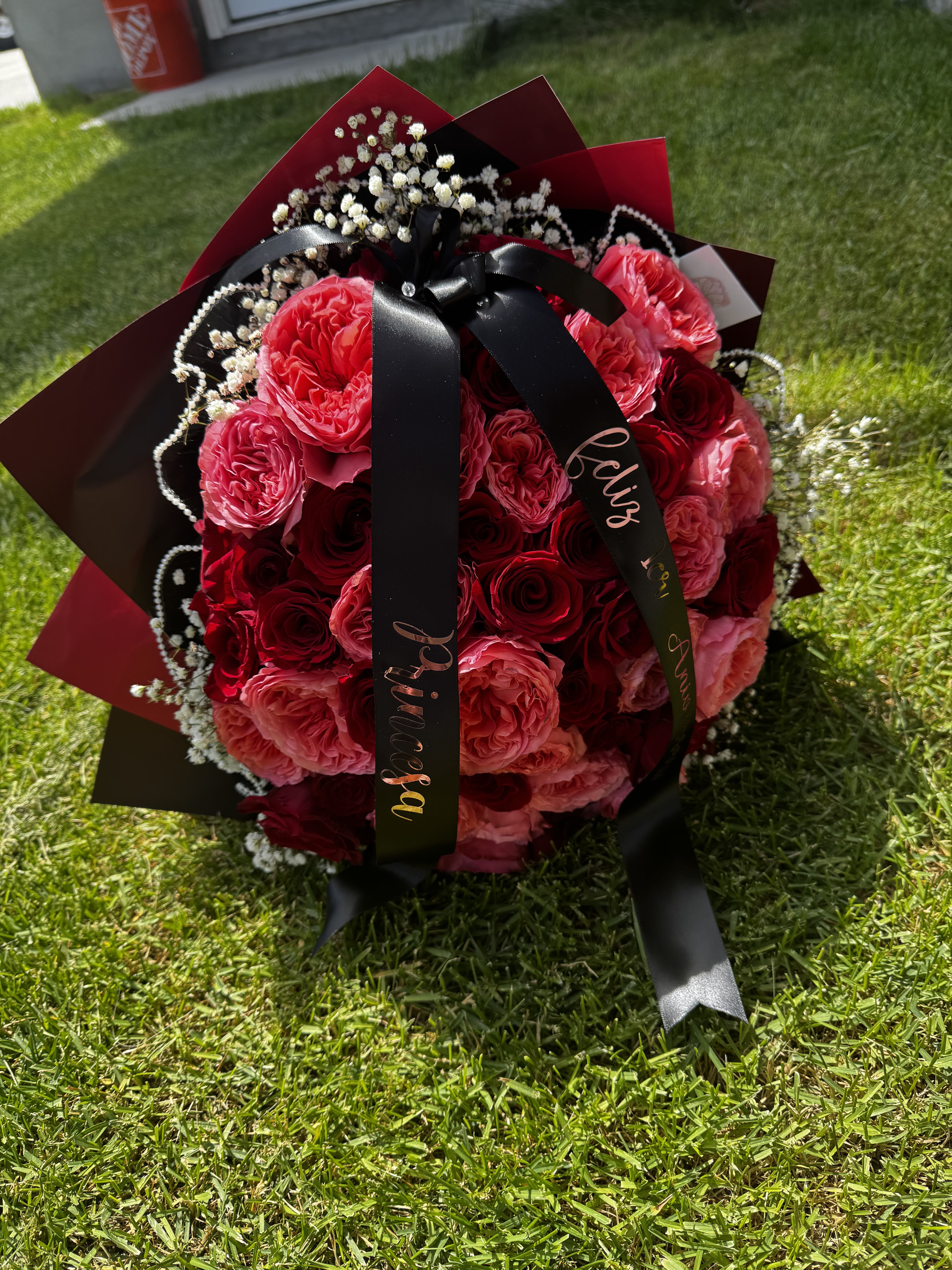 Glamorous Roses Bouquet - Make a bold statement with our Luxury Roses Bouquet, a stunning hand-tied arrangement of premium red and pink roses, designed in an opulent buchón style with delicate accents of baby’s breath and elegant black &amp; red wrapping. Perfect for anniversaries, romantic surprises, birthdays, or any moment when you want to say you are unforgettable. A luxurious floral gift handcrafted in West Jordan, Utah.#LuxuryRosesBouquet #BuchonBouquet #RedAndPinkRoses #PremiumRoses #LuxuryFlowersWestJordan #WestJordanFlorist #UtahFlorist #SendFlowersWestJordan #RomanticFlowerGift #LuxuryBouquetUtah