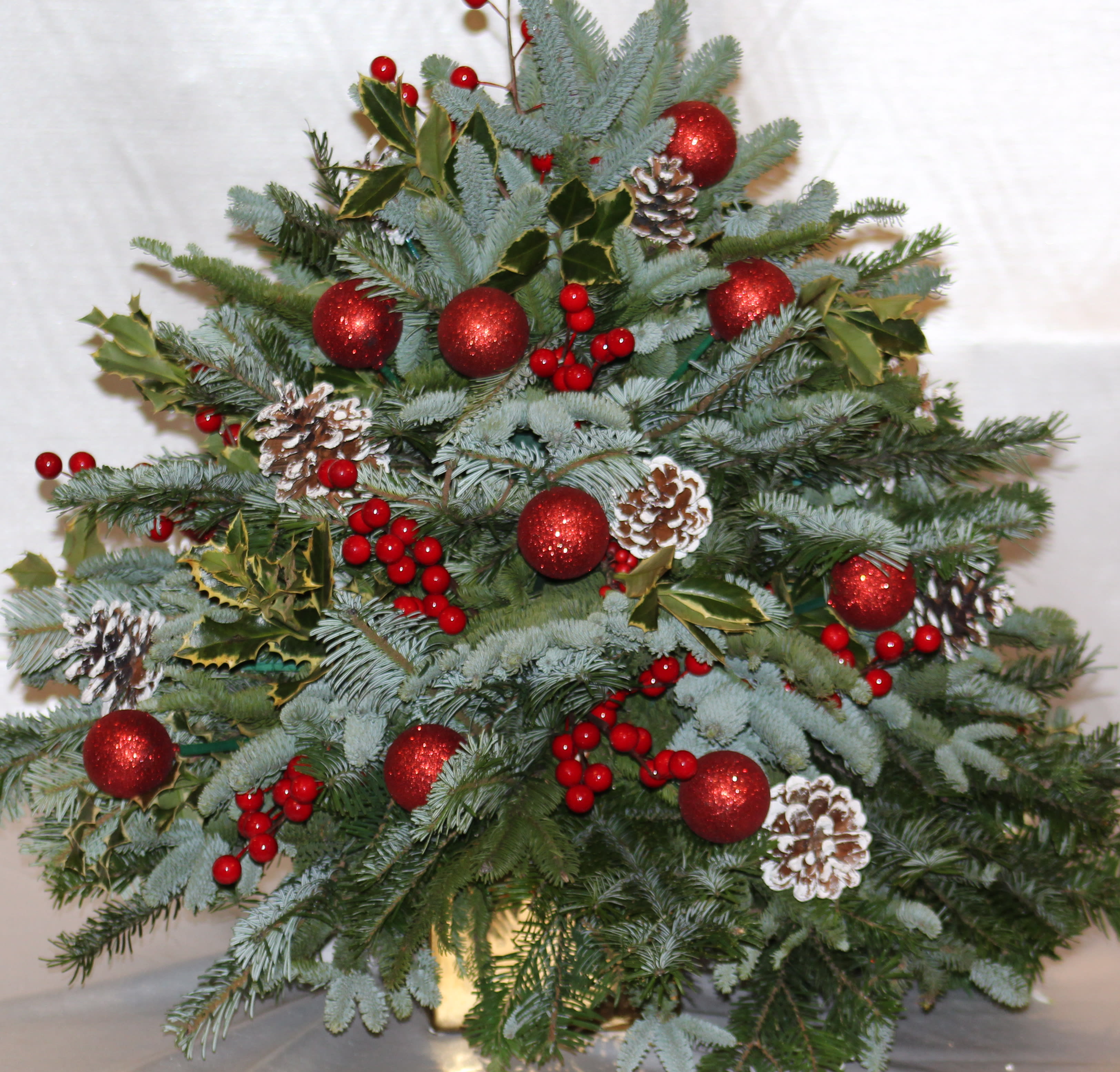 Noble Fur Christmas Tree - Rejoice in the holidays with this beautiful HandCrafted Noble Fur Tree beautifully decorated with seasonal ornaments.