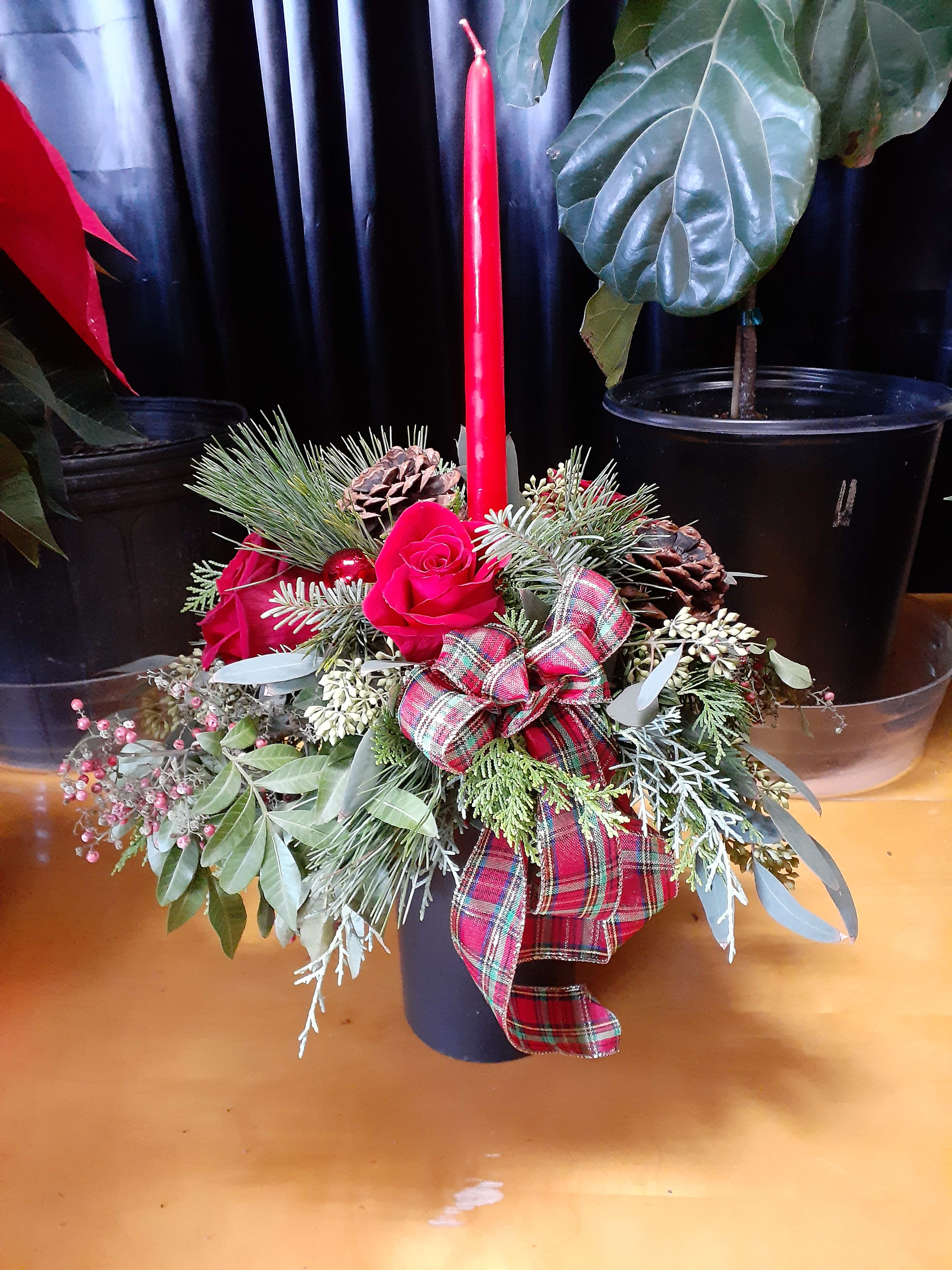 Holiday Joy - A simple yet elegant holiday arrangement for the holidays