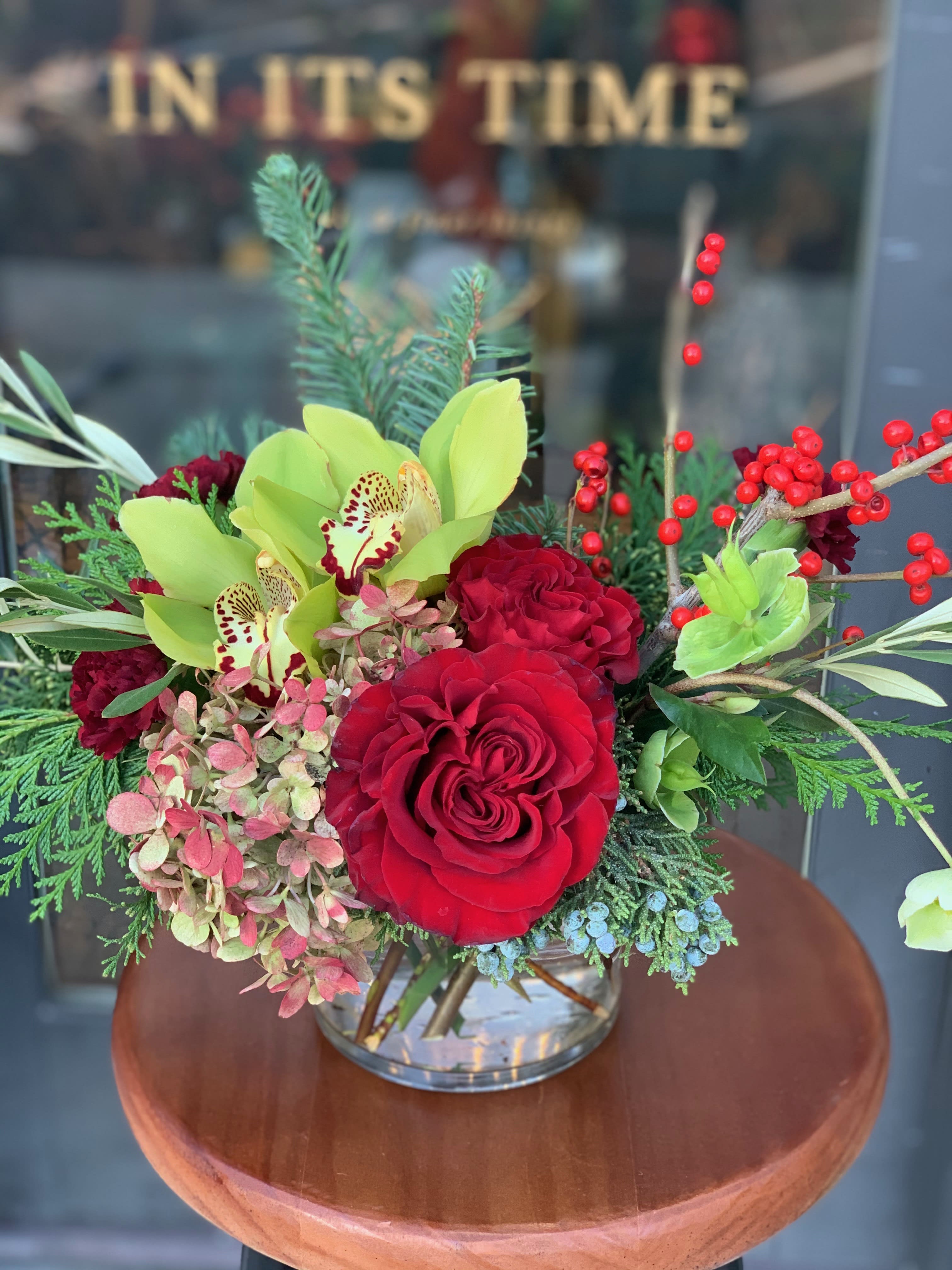 Tis' the Season - The holidays are a time for joy and happiness!  Our holiday-themed floral arrangements are the perfect way to brighten any home or business.  Incorporating seasonal greens and the freshest blooms available, you'll be sure to include our arrangement on your list for Santa. 