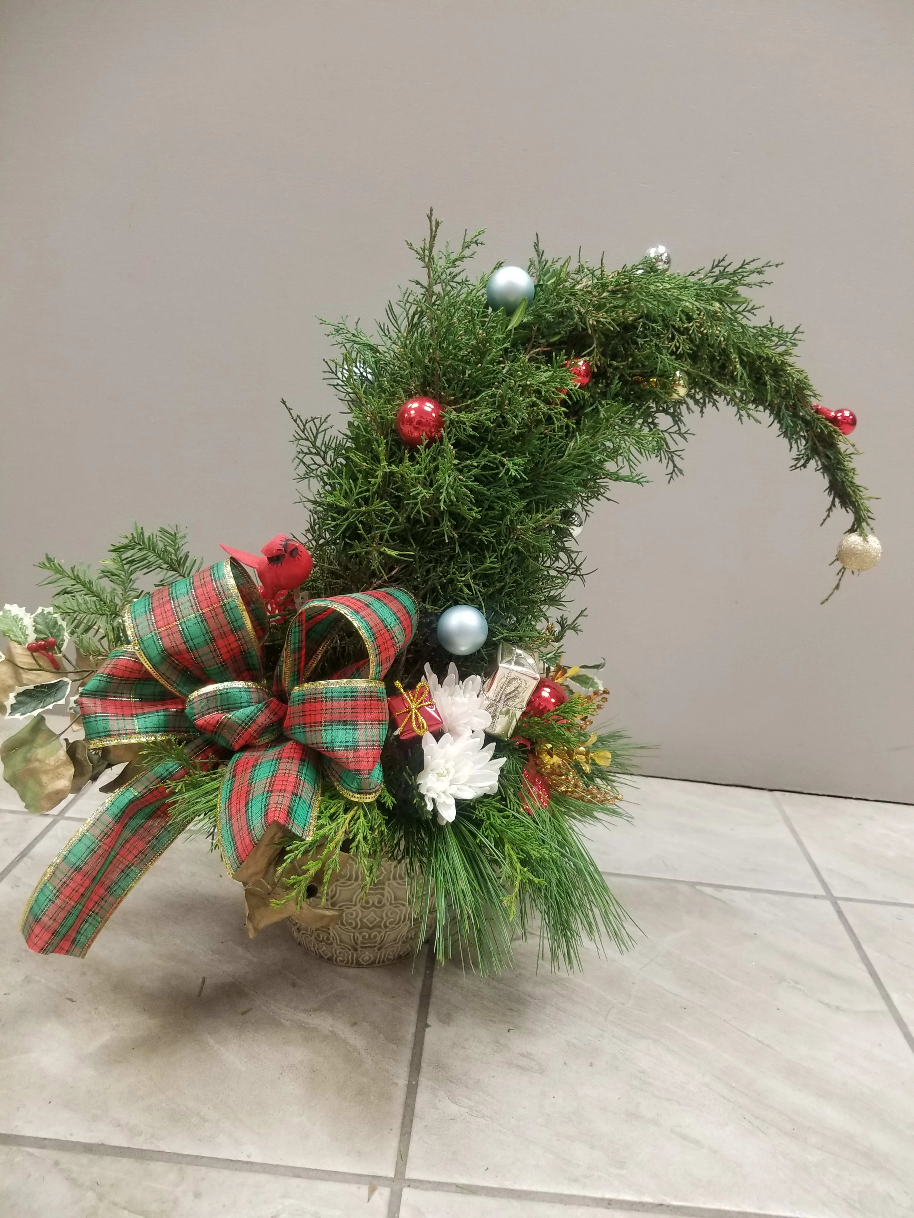 Grinch Christmas Tree - Dr. Seuss Inspired Christmas Tree is an original present or decoration element for the winter holidays. 