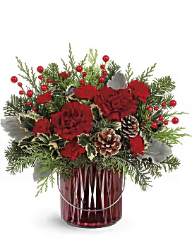 Jolly Holiday - Fresh holiday flowers and greens!
