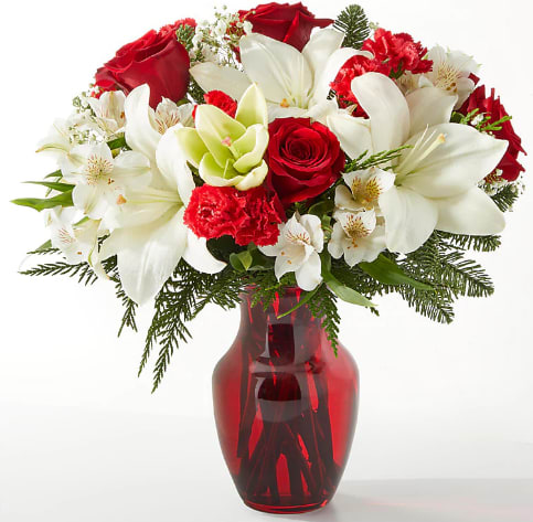Holiday Season Bouquet - This ruby red stunner makes an excellent gift to spread joy and cheer all season long.