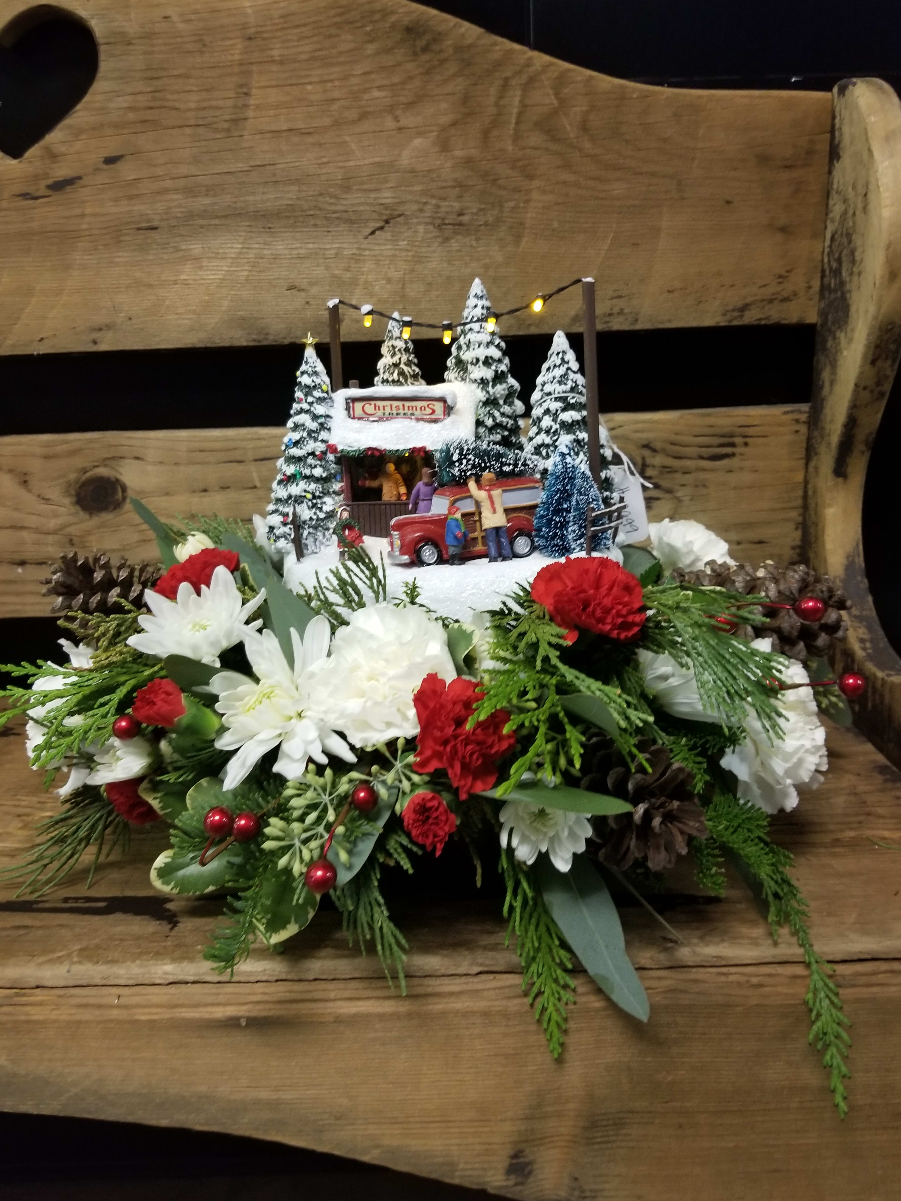 TREE TIME CENTREPIECE WITH REAL LIGHTS - Thomas Kinkade Collection 2017 With real working lights 