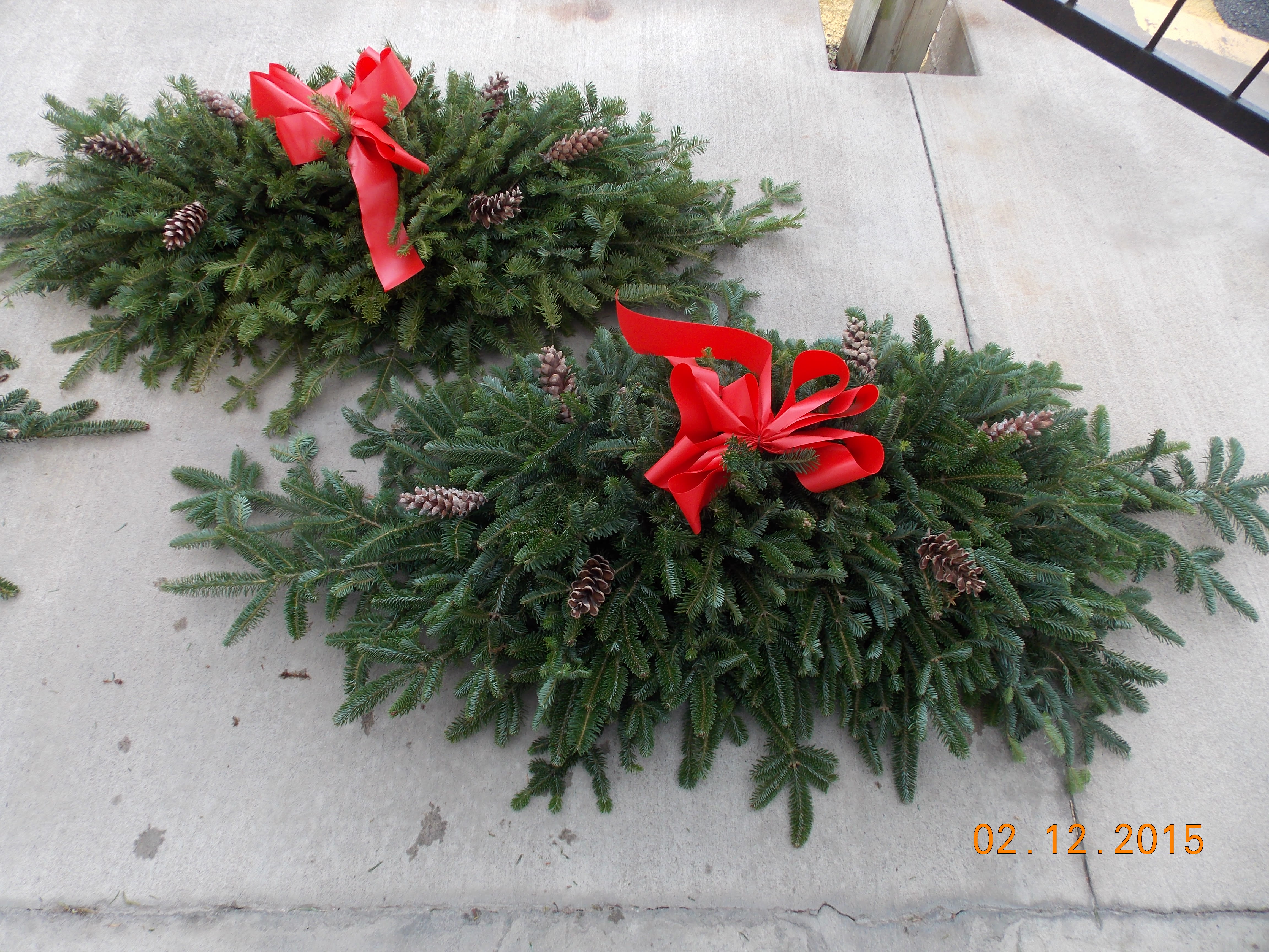 grave pillow, door chargms - These winter florals are a perfect wall haning for outside or can be place on a grave site .  