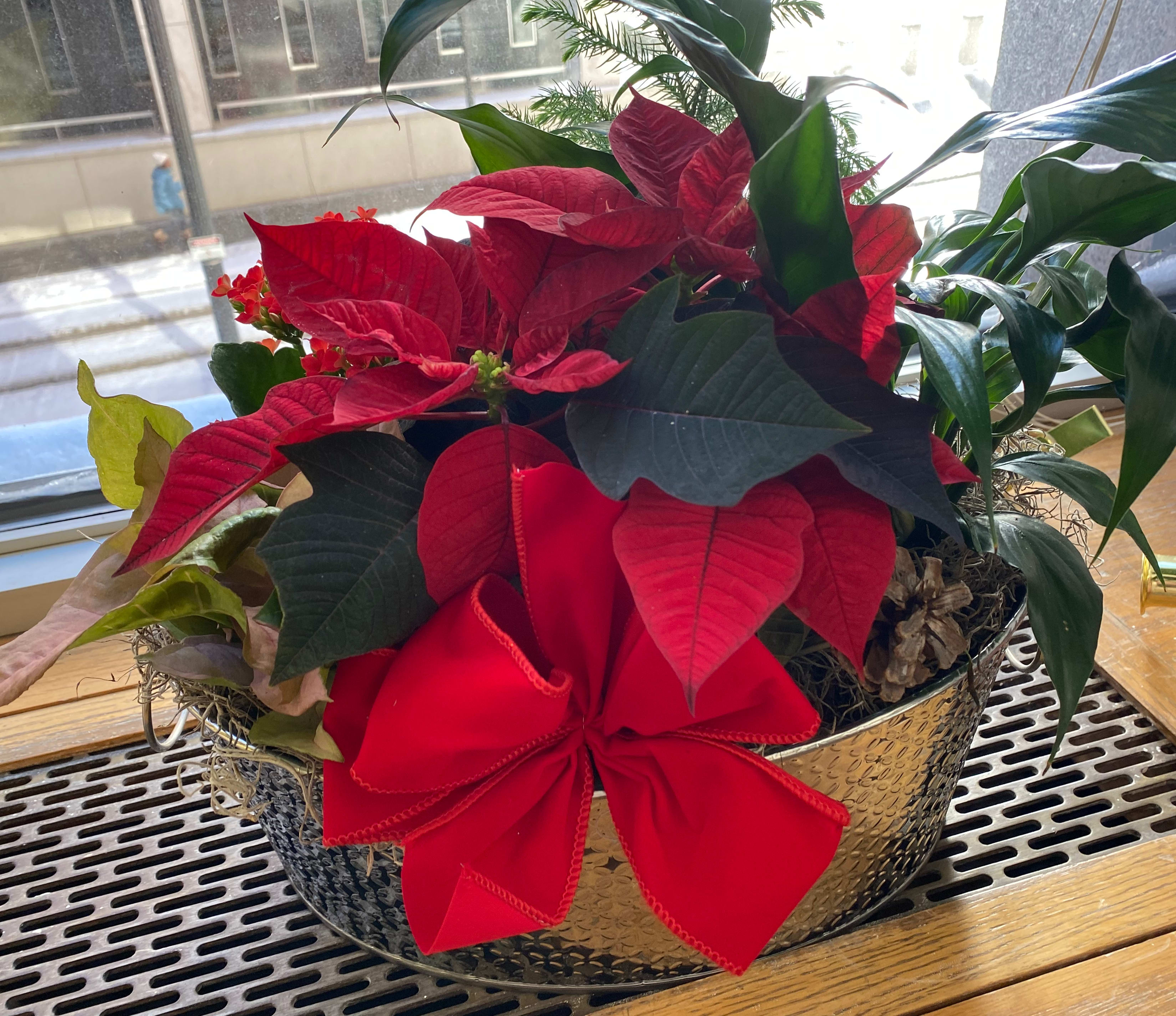 Euro Garden Wicker Basket - Euro Garden Wicker Basket A charming collection of mixed blooming and lush green plants thoughtfully arranged in a rustic wicker basket. Each plant is potted individually, making it easy to split, share, or transplant. These long-lasting plants thrive with care and may benefit from being moved to larger pots after about a year. We use seasonal varieties to keep your gift fresh and vibrant—a perfect present for any plant enthusiast.