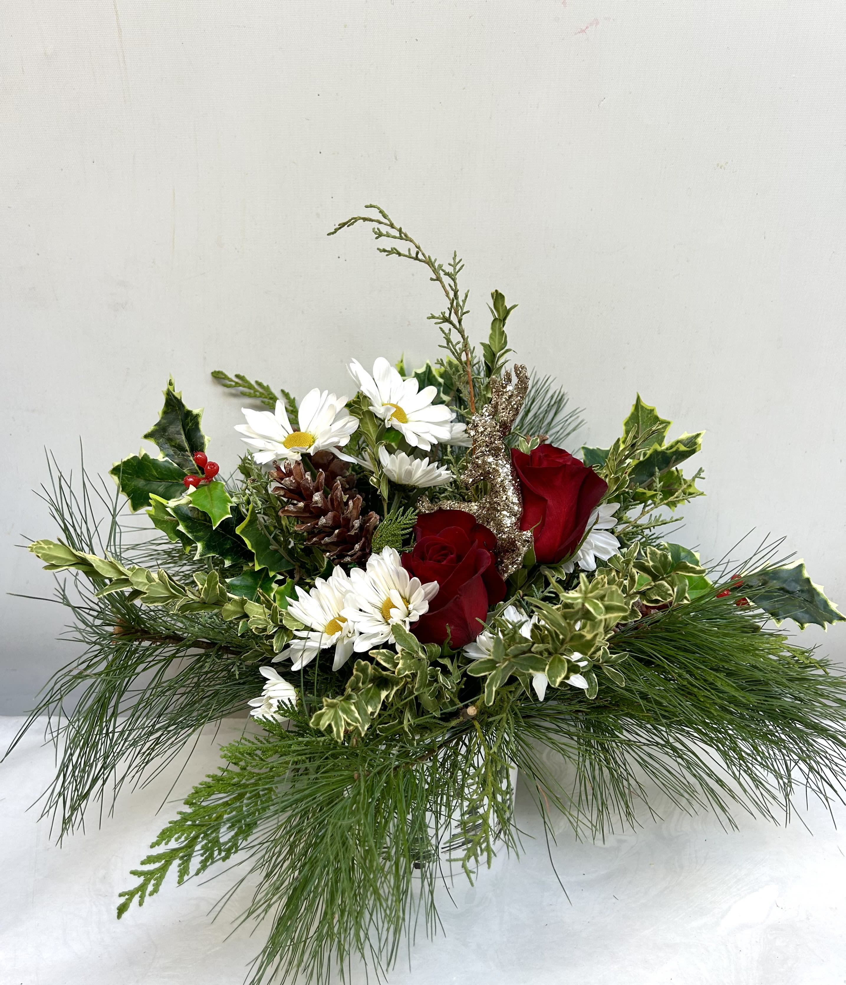 Golden Reindeer - With a keepsake container and reindeer ornament, this piece is a perfect gift for the holidays!