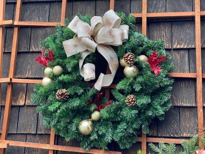 Christmas Wreath - Festive Fresh Christmas wreath. Colors may vary.