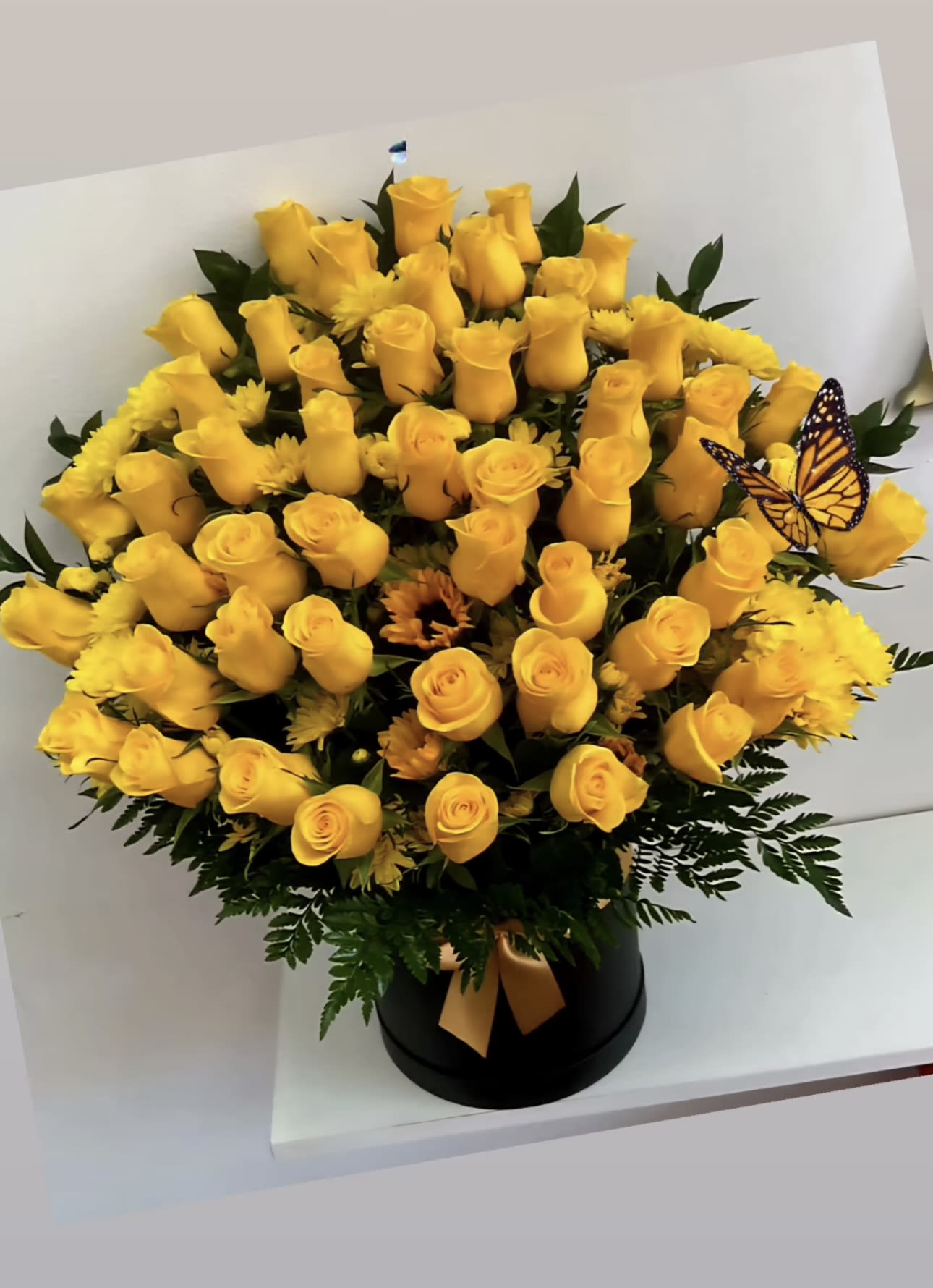 Perfect yellow - Deluxe 3 dozen roses in black elegant box