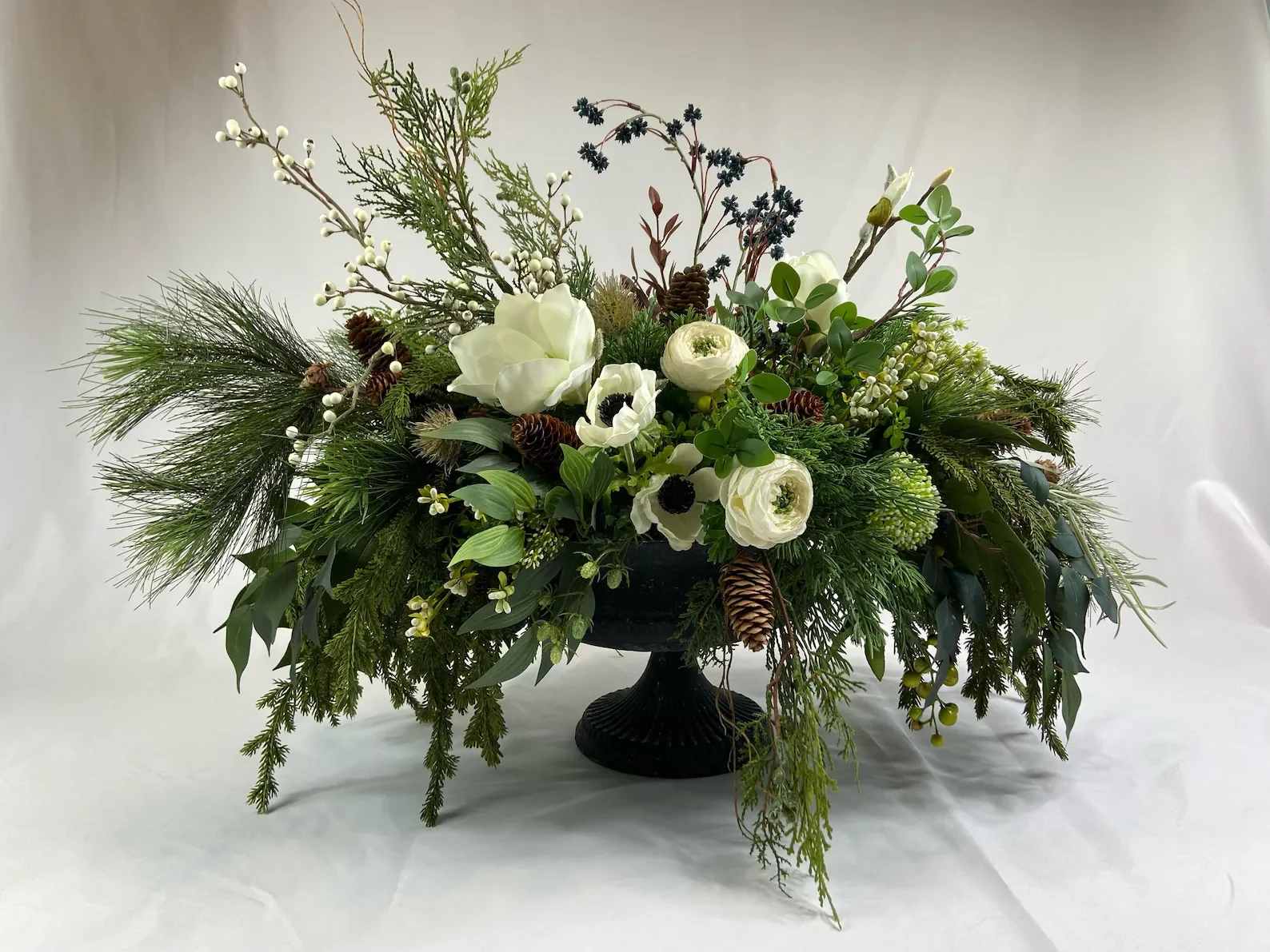 Neutral Winter Pedestal - This pedestal comes with a beautiful wintry mix with neutral tones and texture. 