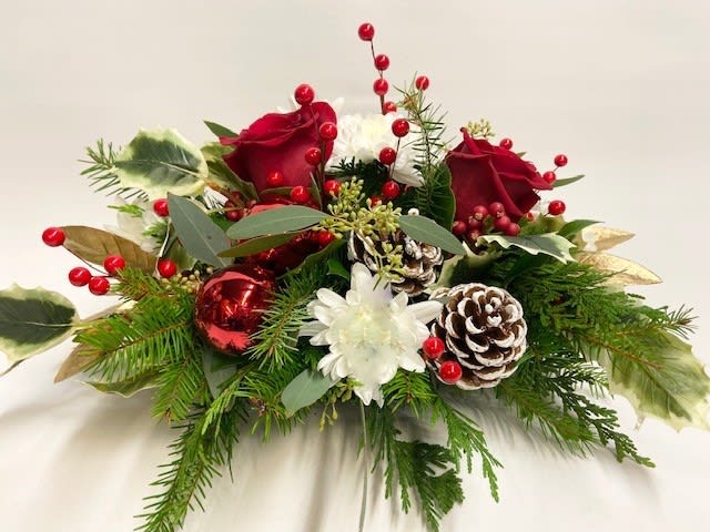 Winter Berry - Send beautiful holiday wishes with roses, berries, pine cones and assorted seasonal evergreens. 