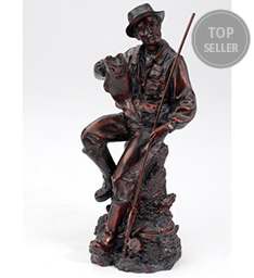 9H Fisherman Figurine - Bronze like finish Fisherman figurine created in resin. A thoughtful remembrance of the fisherman. As Shown : HI-18140