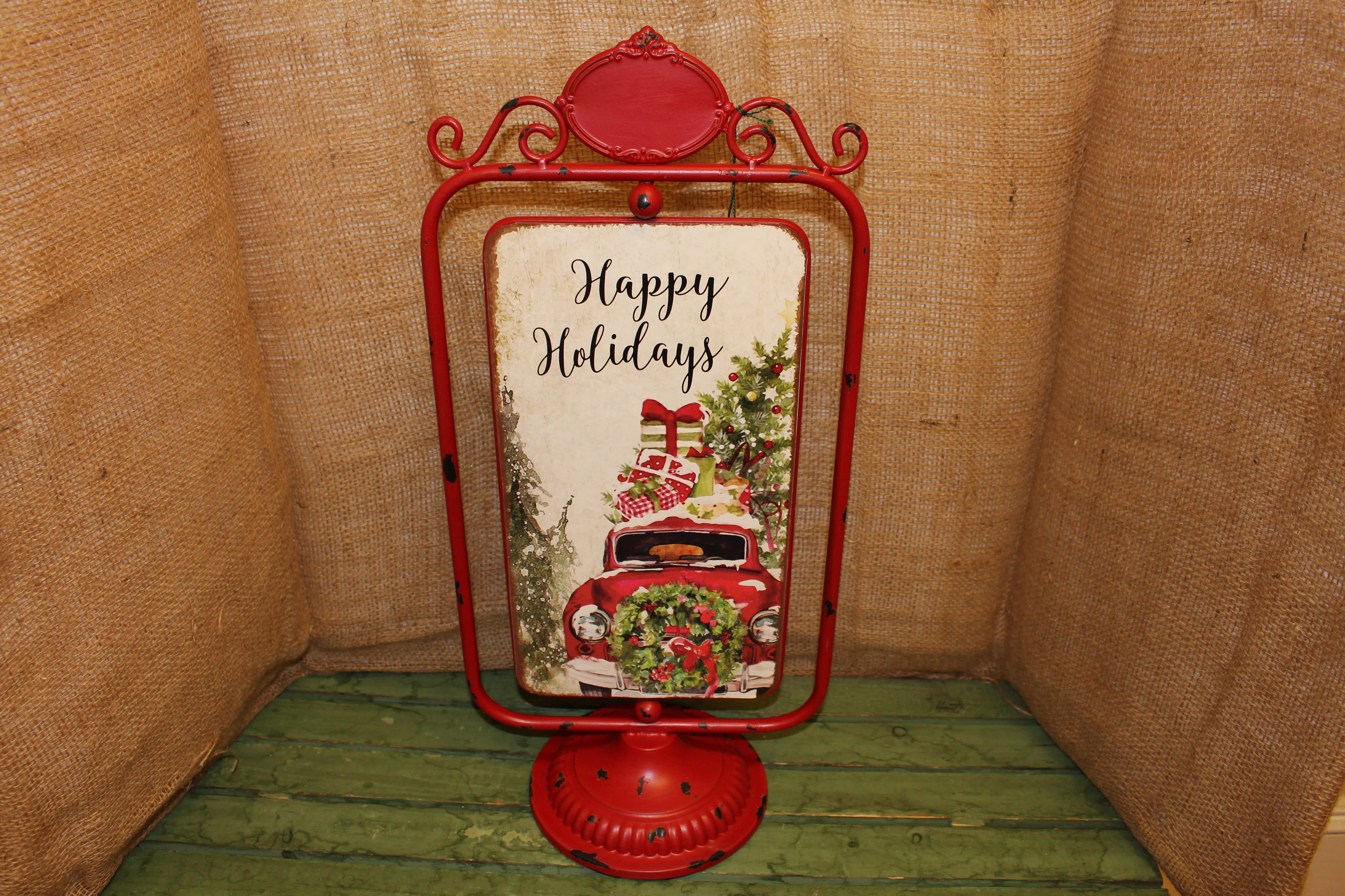 Happy Holidays - Happy Holiday sign with old fashion Truck.  Something to take out year after year.