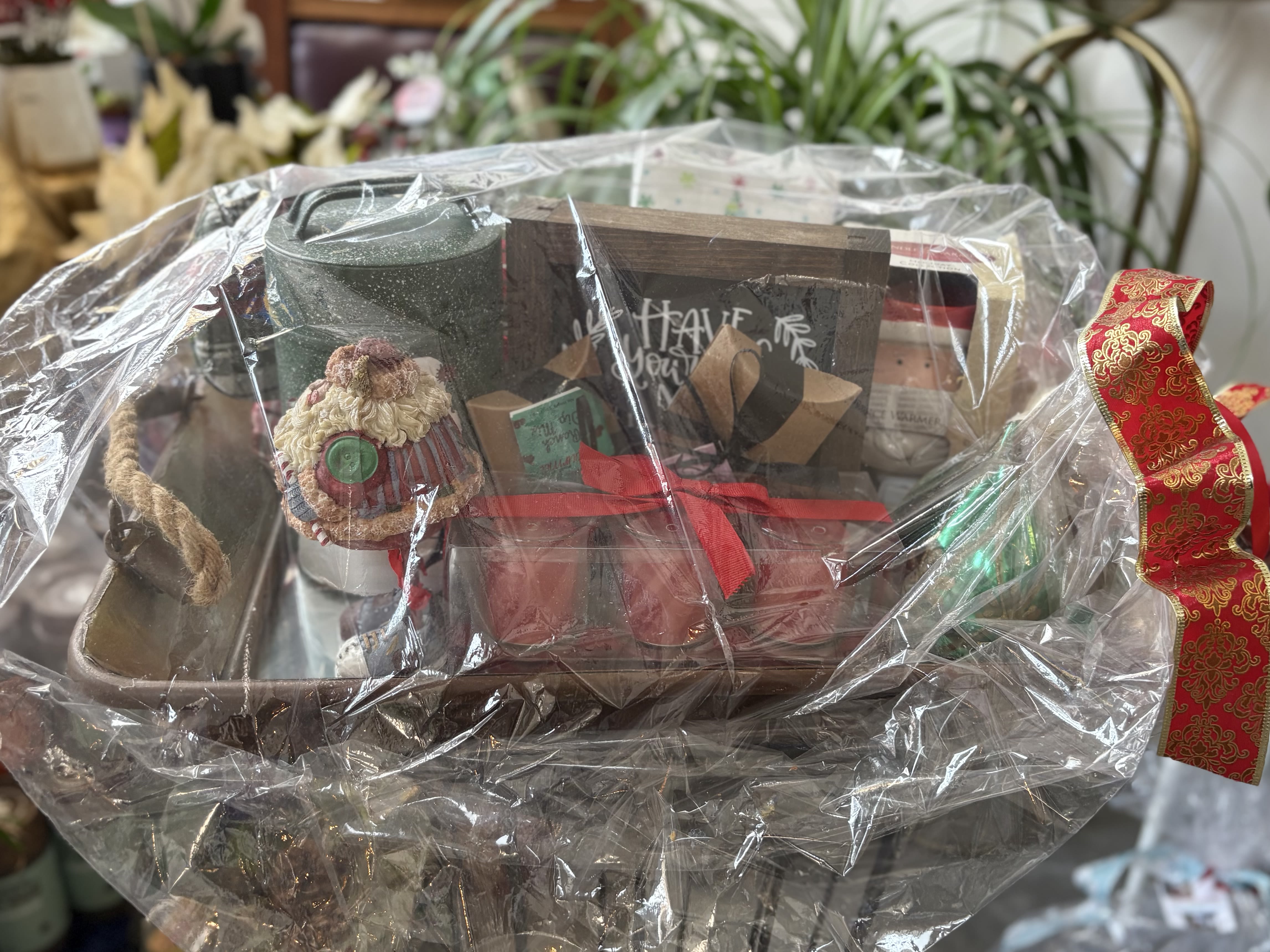 Holiday Gift Basket 17 - Baskets Galore by Nanci Lovely custom gift basket made locally. Perfect for the holiday season!  *Please note product description may not contain all items included in gift set. 