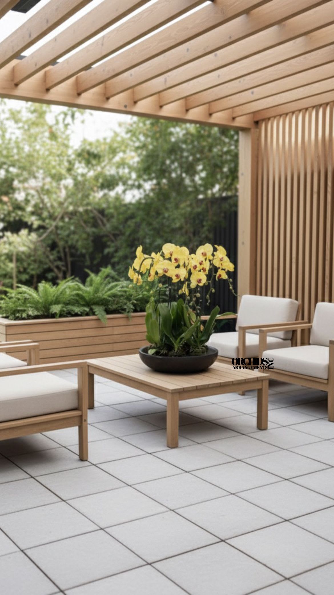 Same day Yellow Orchids - A high quality Thirteen yellow orchids arrangement with a vase 20" D X 4" T. An orchids arrangement deliver for any occasion design with fresh natural real beautiful Phalaenopsis cascade orchids plants minimalist decor. 