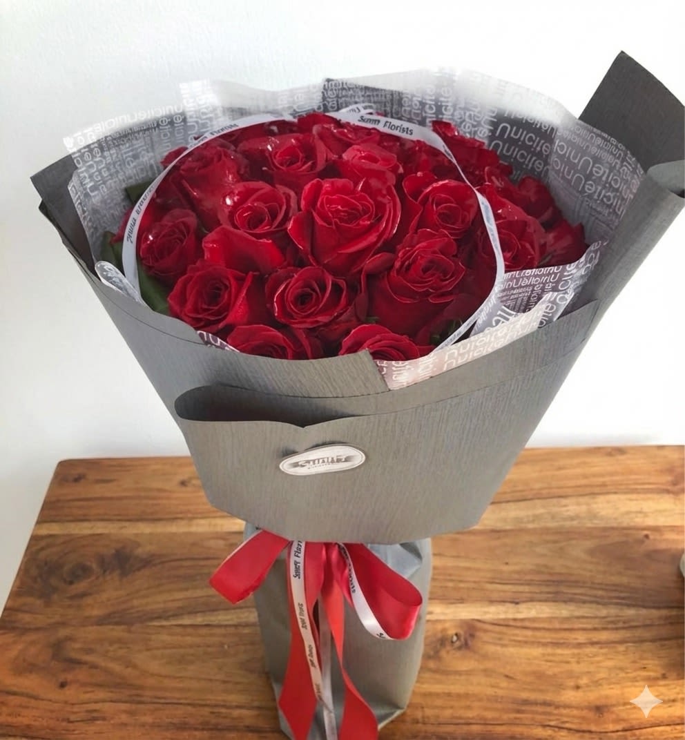 Endless love - The standard size bouquet includes 2 dozen premium red roses. The deluxe size bouquet includes 3 dozen premium red roses. The premium size bouquet includes 4 dozen premium red roses. 