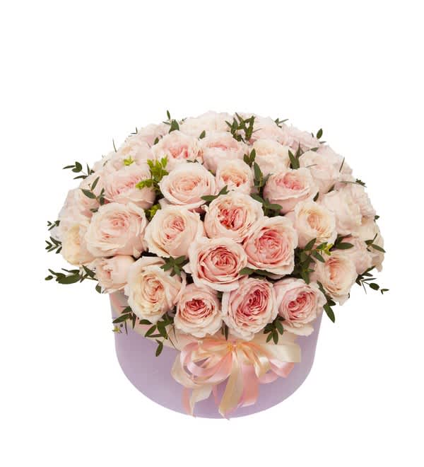 YOU’RE SO SPECIAL - The delicate light pink roses blend effortlessly with Parvifoliya  eucalyptus  hues, telling a tale of refined beauty and enduring love. Perfect for special moments, this bouquet adds opulent beauty to any setting.