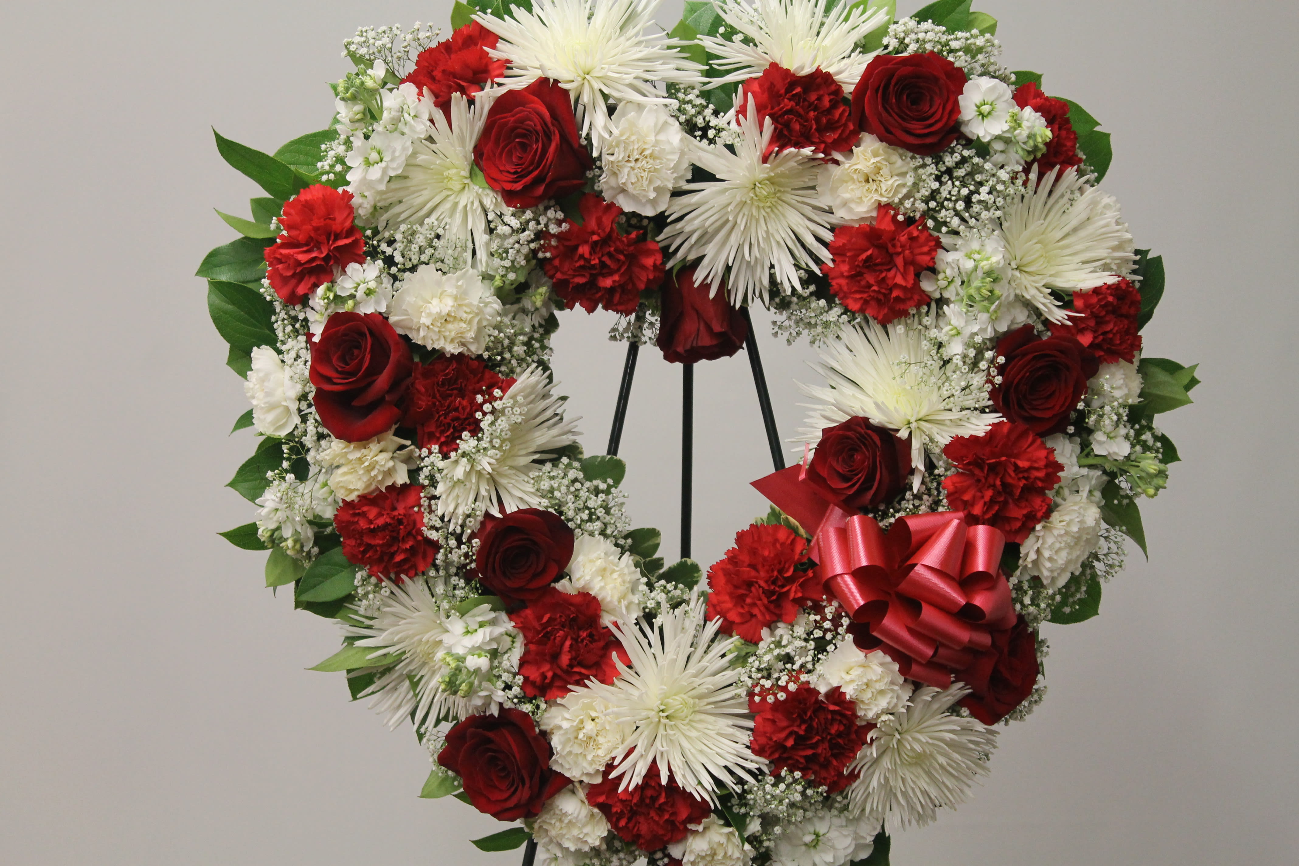 Heartfelt Condolences/26 - Rose, Fuji mum, Carnation, Gypsophilia