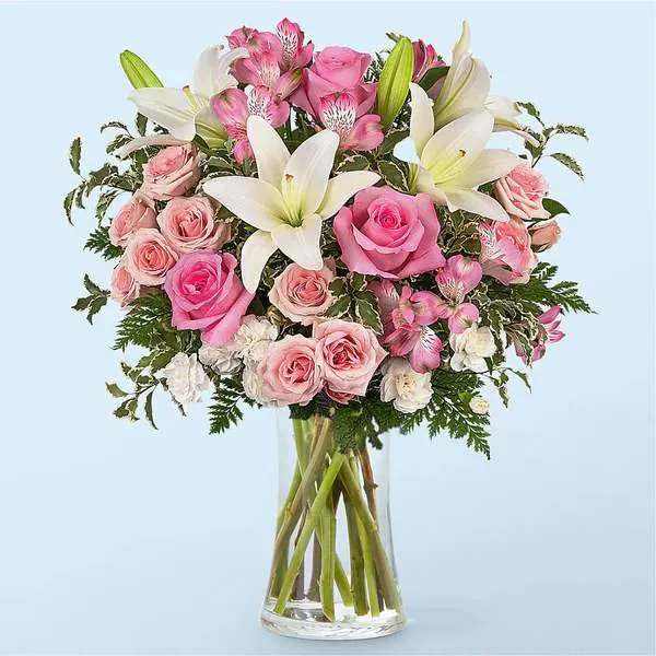 All the Best Bouquet - Wish them all the best with a blushing bouquet of soft pink and white stems to add beauty to any of life's moments.