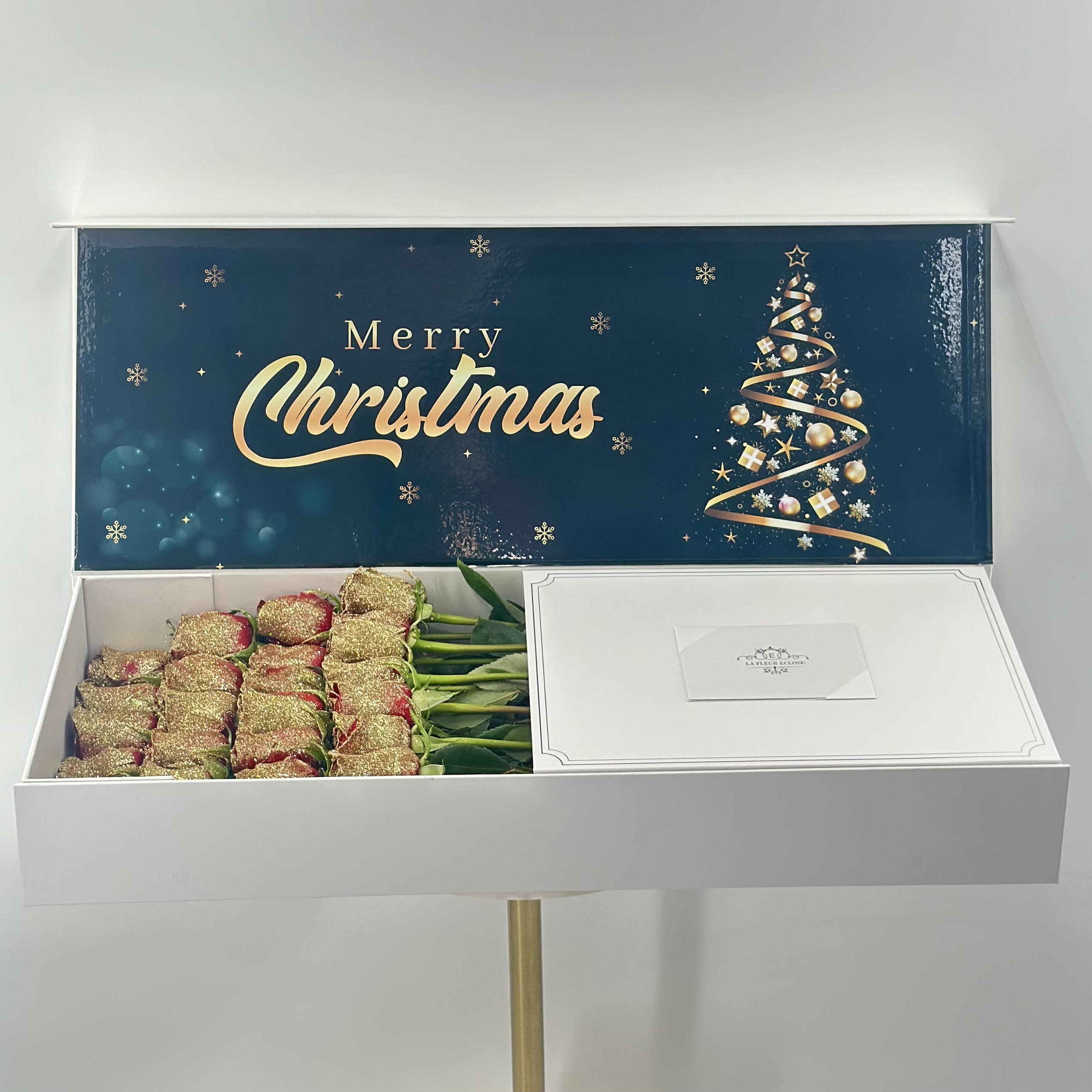  Merry Christmas Box  - 25 red-gold rosi