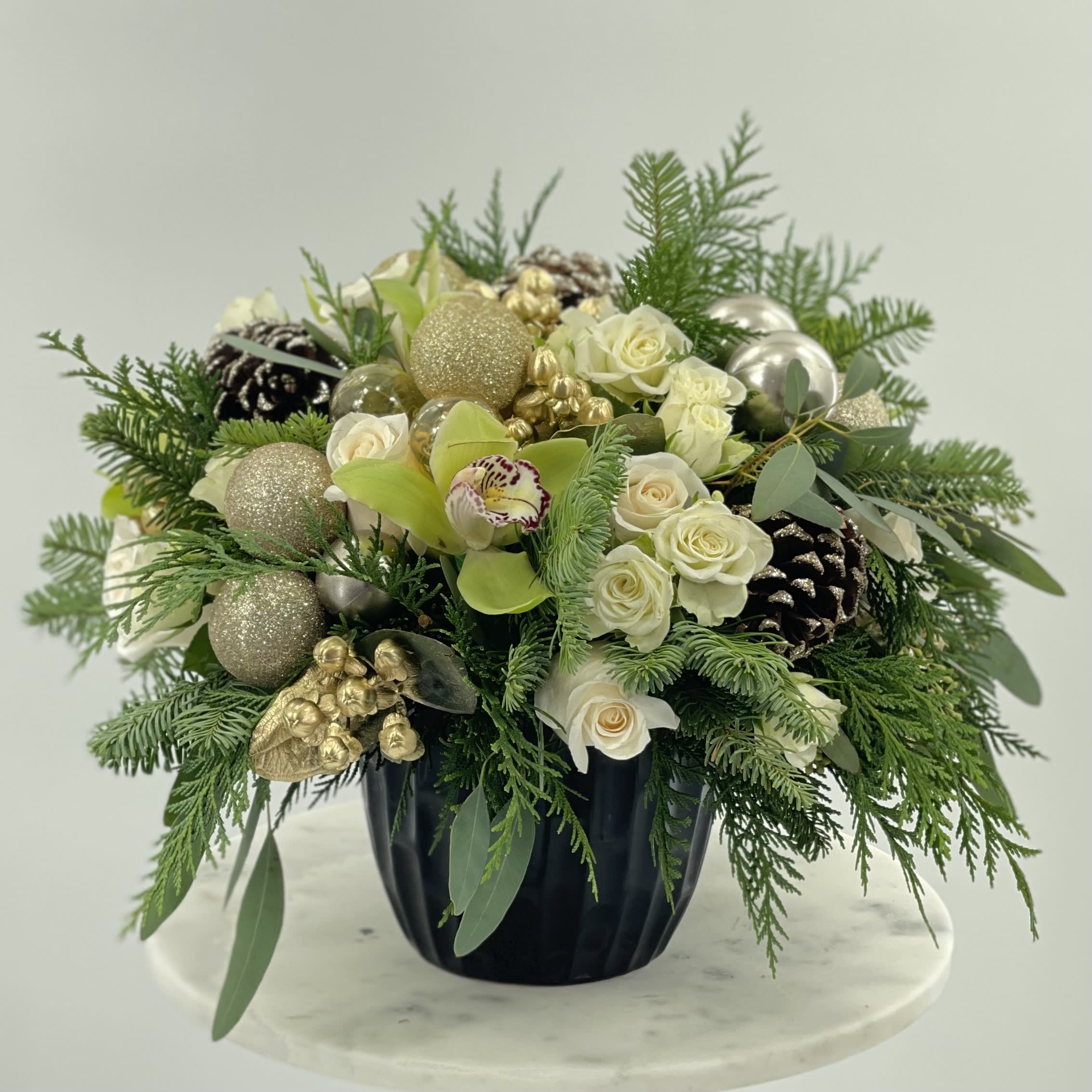 Holidays are coming  - Beautiful Christmas arrangement in a vase 